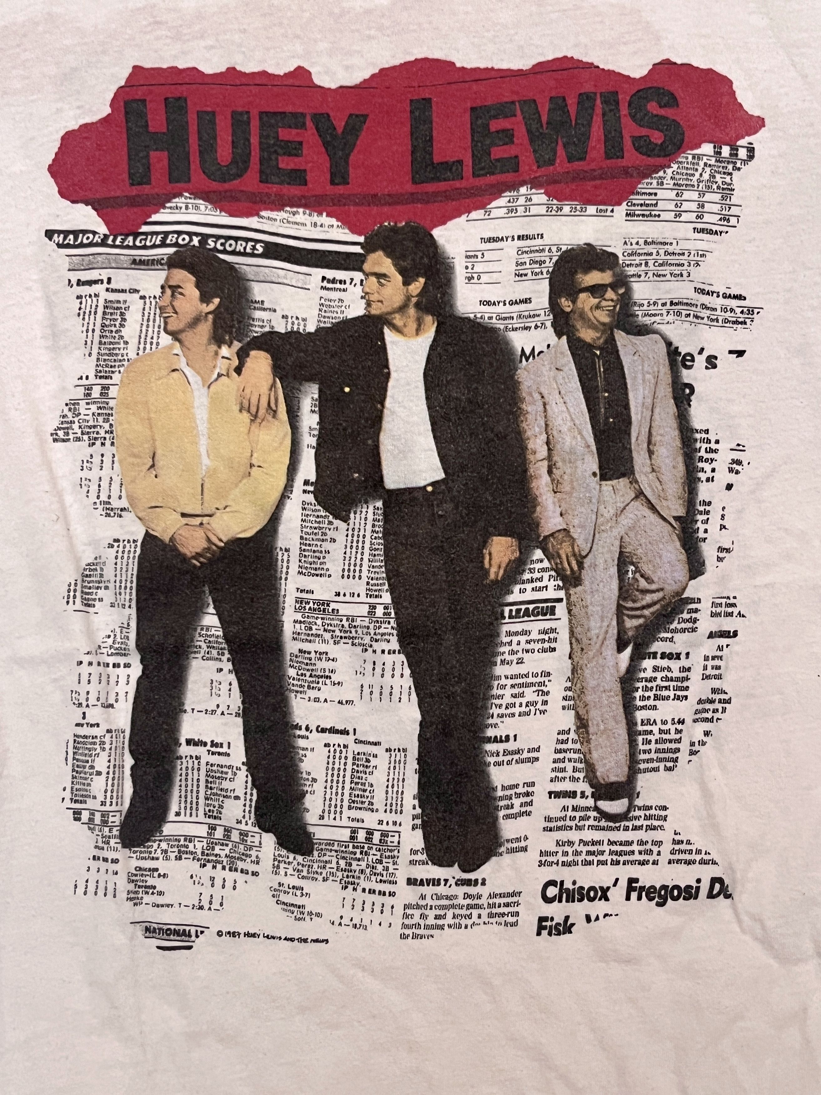 Hanes Vintage 1987 Huey Lewis and The News Tour Shirt XL Size US XL / EU 56 / 4 - 1 Thumbnail