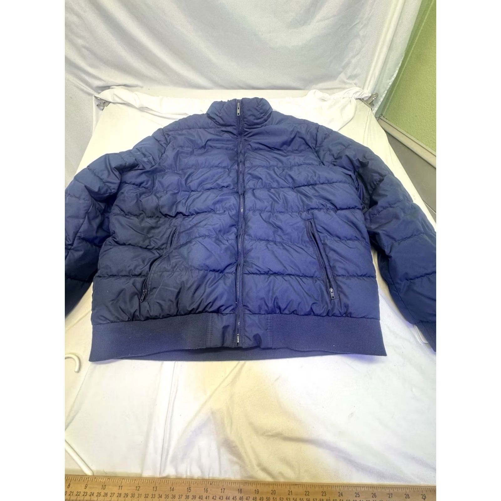 Gap GAP Puffer Jacket Women XL Navy Blue Mid-Length Full Zip Zip Pockets Nylon Primaloft Wind-Resistant Quilted Solid Long Sleeve Regular Jacket Size XL / US 12-14 / IT 48-50 - 5 Thumbnail