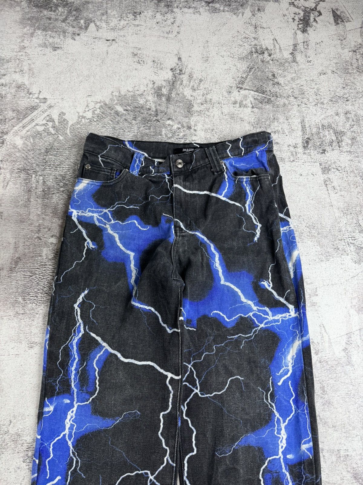 Jaded London Jaded London Blue Lighting Print Skate Jeans Pants Trousers Size US 30 / EU 46 - 11 Thumbnail