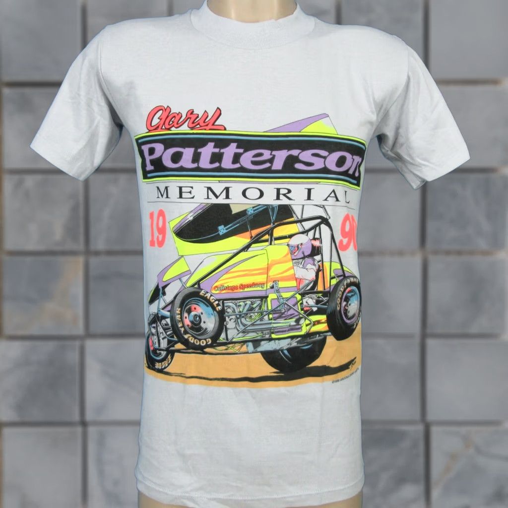 Vintage VINTAGE Gary Patterson NARC SPRINT CAR RACING T-Shirt M Gray Mens 90s Cotton Single Stitch Size US M / EU 48-50 / 2 - 1 Thumbnail