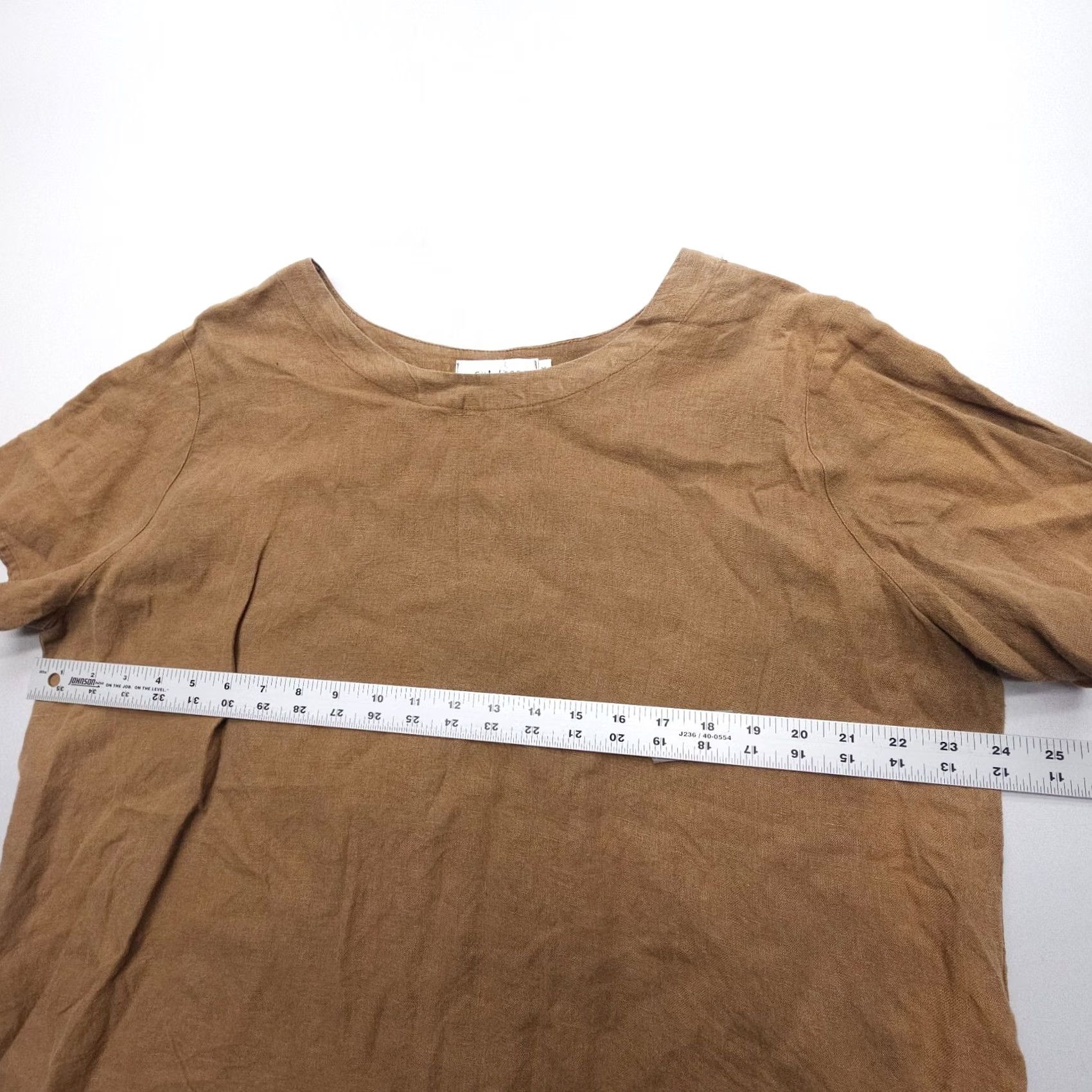 Vintage VINTAGE Cut Loose Linen Top Blouse Adult 1X Brown Womens 100% Linen Casual Shirt Relaxed Fit Size XL / US 12-14 / IT 48-50 - 6 Thumbnail