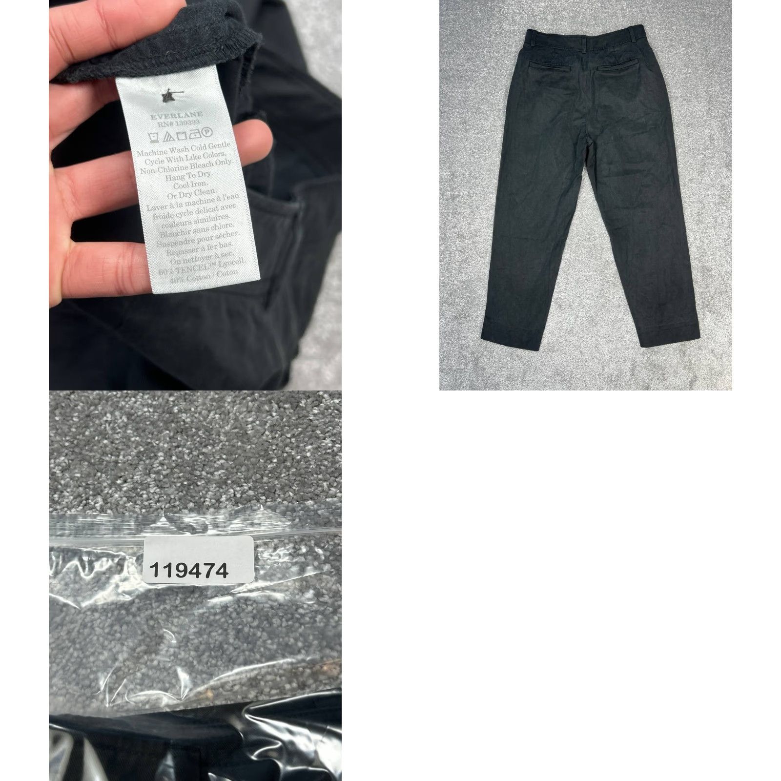 Everlane Everlane Chino Pants Women 8 Black Cotton Stretch Pleated High Rise Straight Leg Size 30" / US 8 / IT 44 - 8 Thumbnail