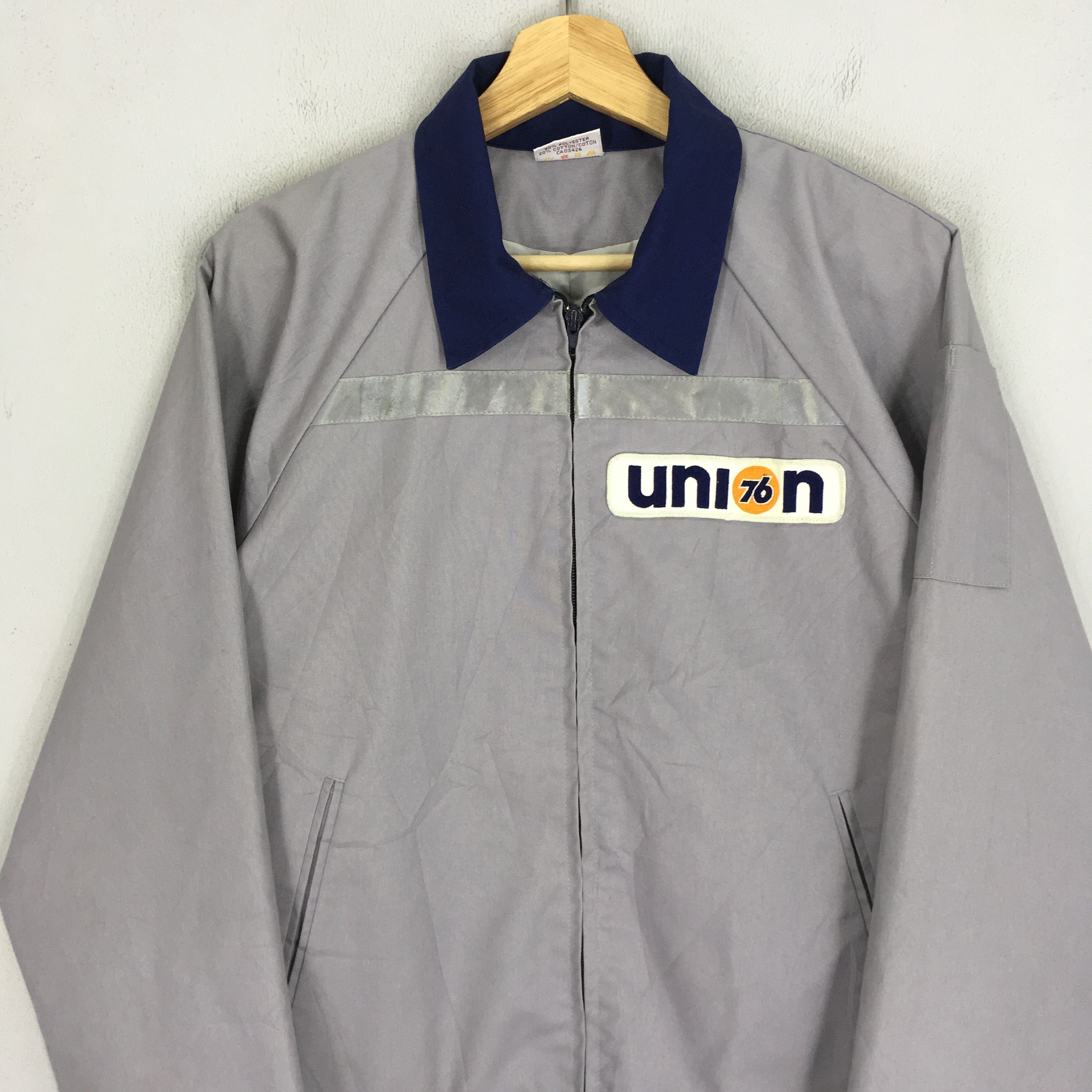Japanese Brand Vintage 76 Lubricants Union Gasoline Motor Oil Gray Jacket Size US M / EU 48-50 / 2 - 3 Thumbnail