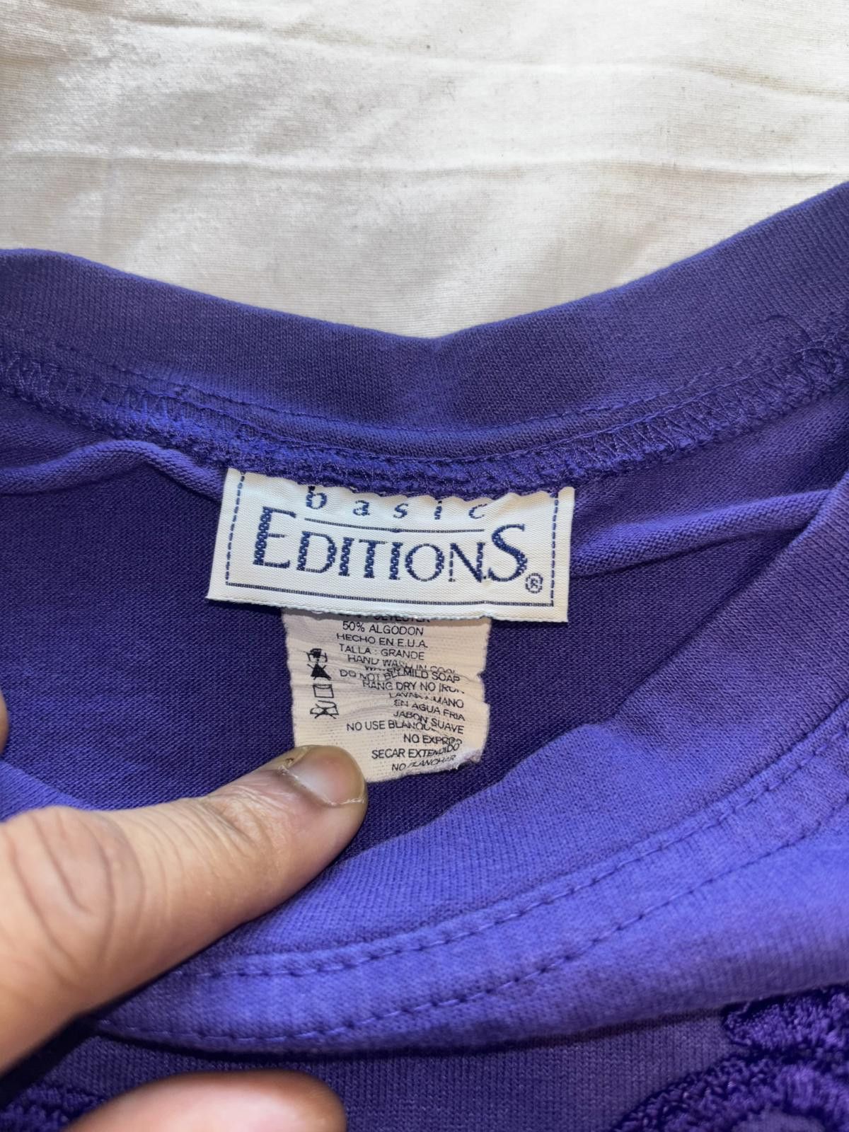 Basic Editions Vintage Basic Editions Purple T-Shirt Size L / US 10 / IT 46 - 4 Thumbnail