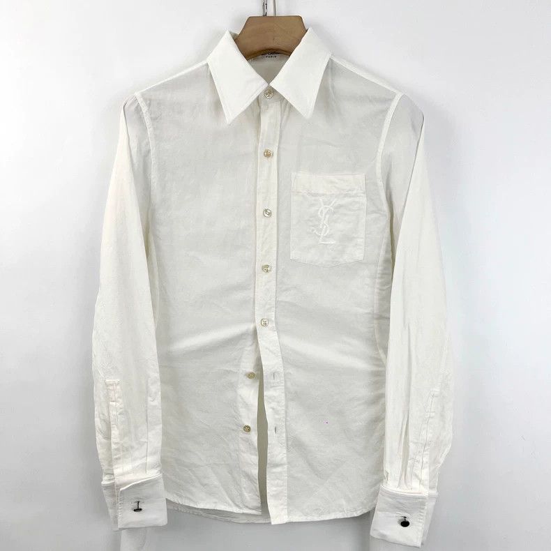 Saint Laurent Paris Saint Laurent ParisEmbroidered logo shirt with pocket shir Size XXS / US 00 / IT 34 - 1 Thumbnail