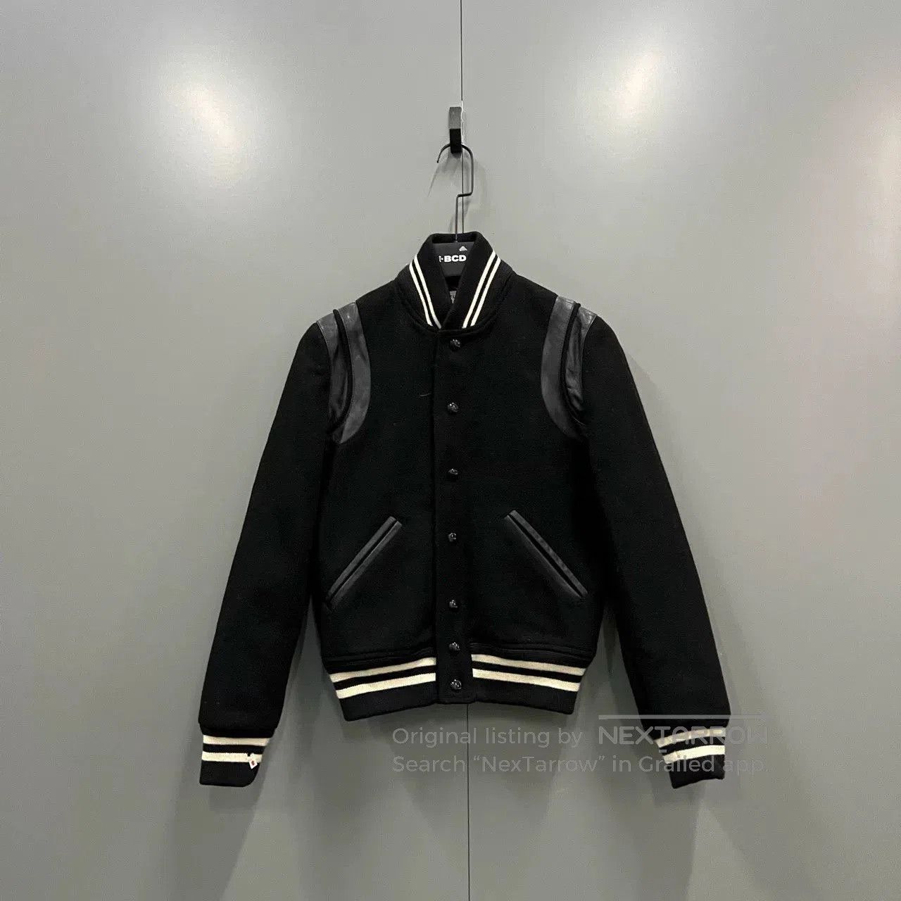 Saint Laurent Paris black leather and fabric bomber jacket. Size US S / EU 44-46 / 1 - 1 Thumbnail