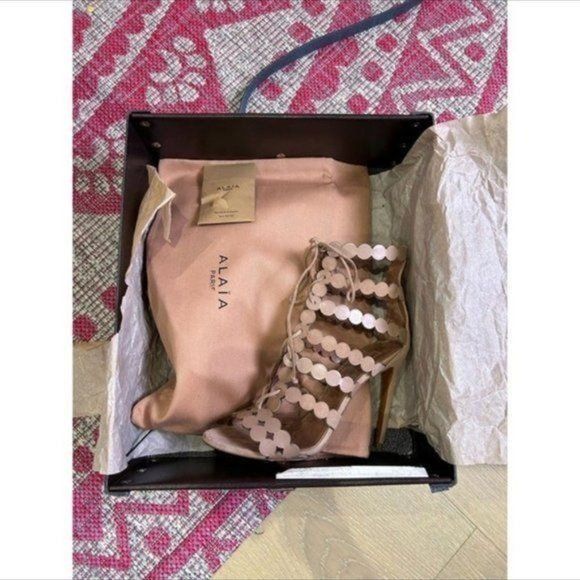 Alaia Alaia Laser Cut Suede Gladiator Heels Size US 7.5 / IT 37.5 - 5 Thumbnail