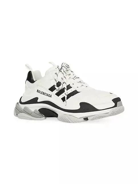 Adidas × Balenciaga o1mt1gz0924 Triple S Sneaker in Black/White Size US 7 / EU 40 - 2 Thumbnail