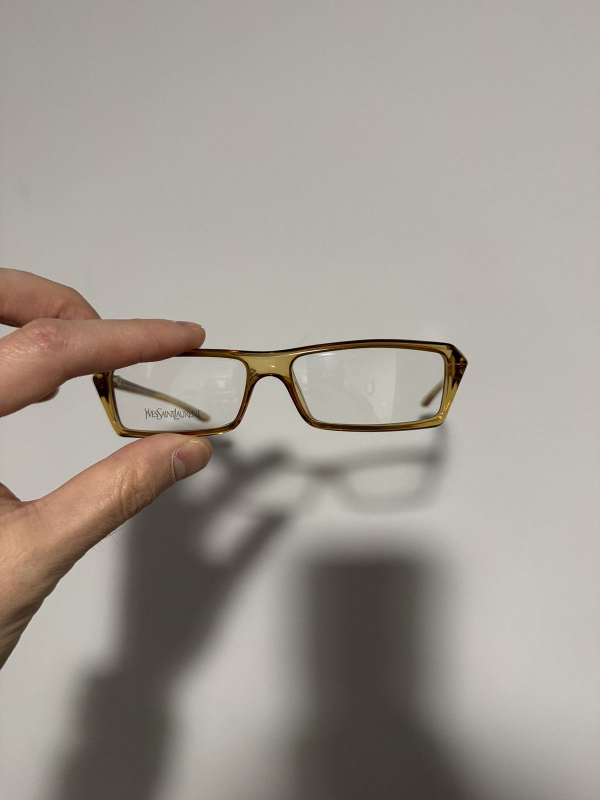 Yves Saint Laurent Yves Saint Laurent FW03 Yellow Transparent Flat Glasses Size ONE SIZE - 6 Thumbnail