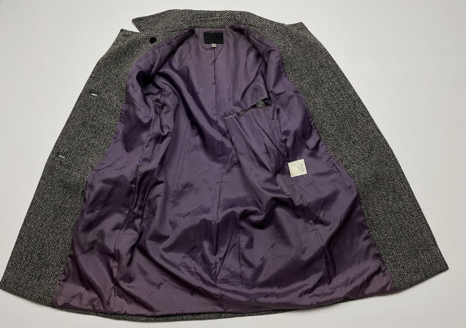 Dolce & Gabbana Dolce & Gabbana Womens Herringbone Tweed Wool Coat Jacket Size XS / US 0-2 / IT 36-38 - 17 Thumbnail