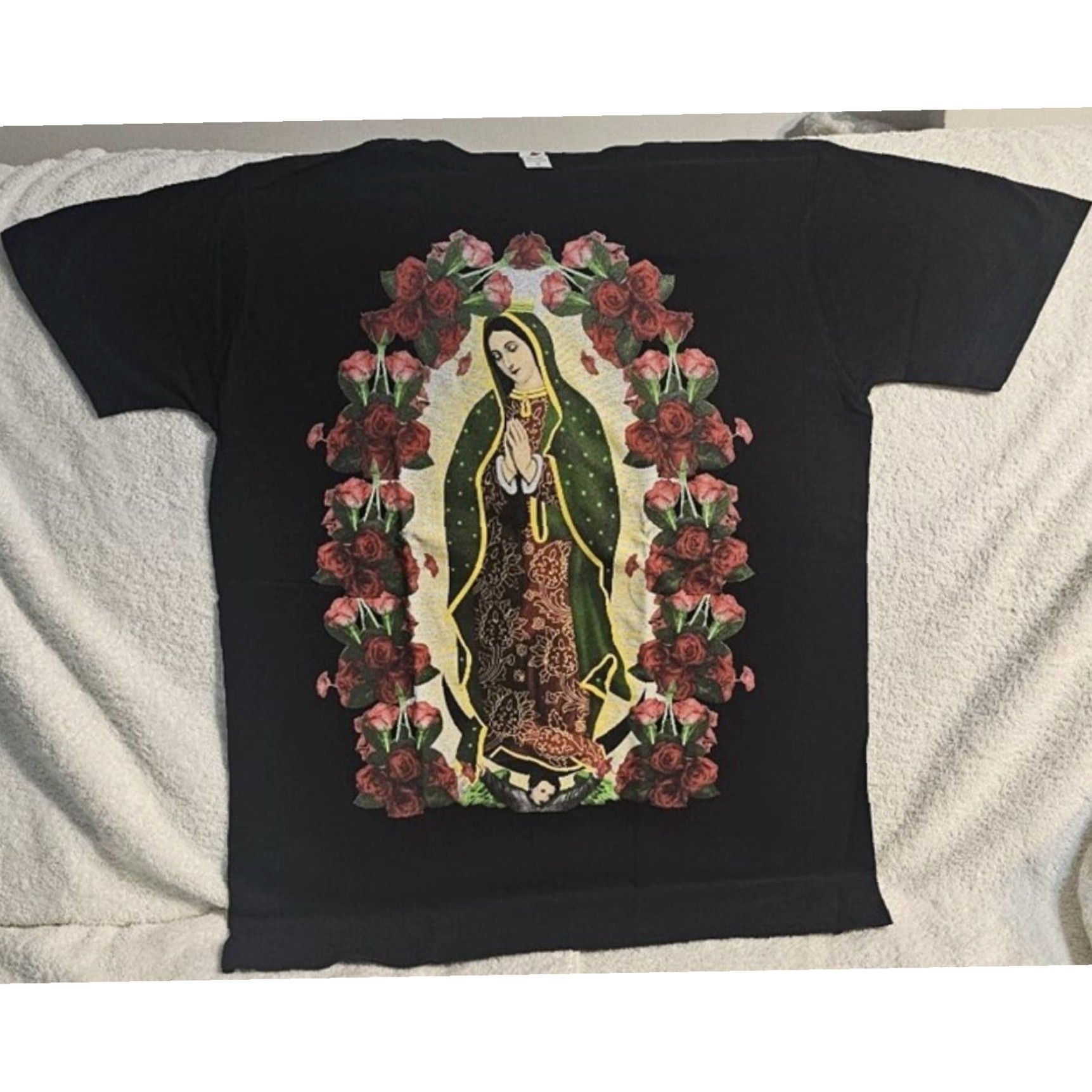 Vintage OUR LADY OF GUADALUPE RELIGIOUS T-SHIRT Black Mens Graphic Tee Size US M / EU 48-50 / 2 - 1 Thumbnail