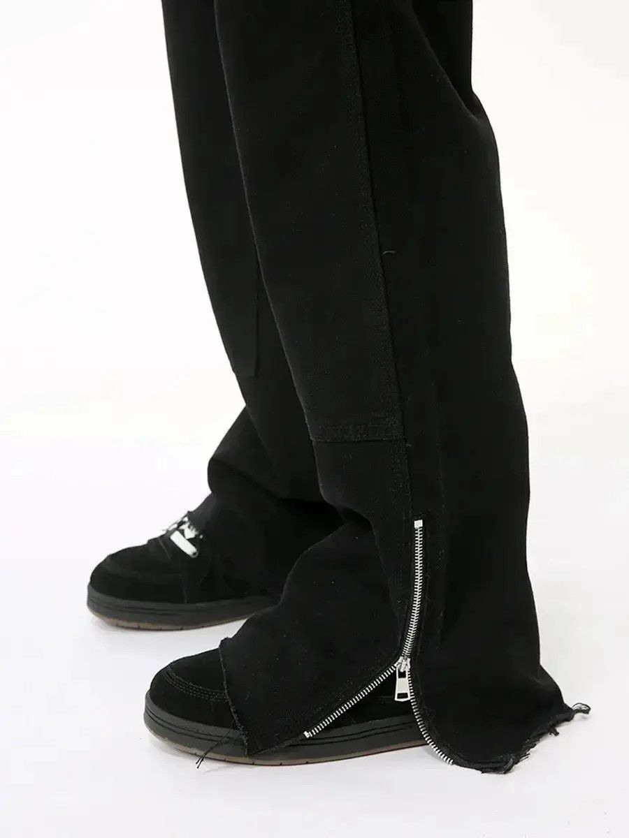 Japanese Brand Retro loose fringed zipper micro flared jeans Size US 32 / EU 48 - 3 Thumbnail