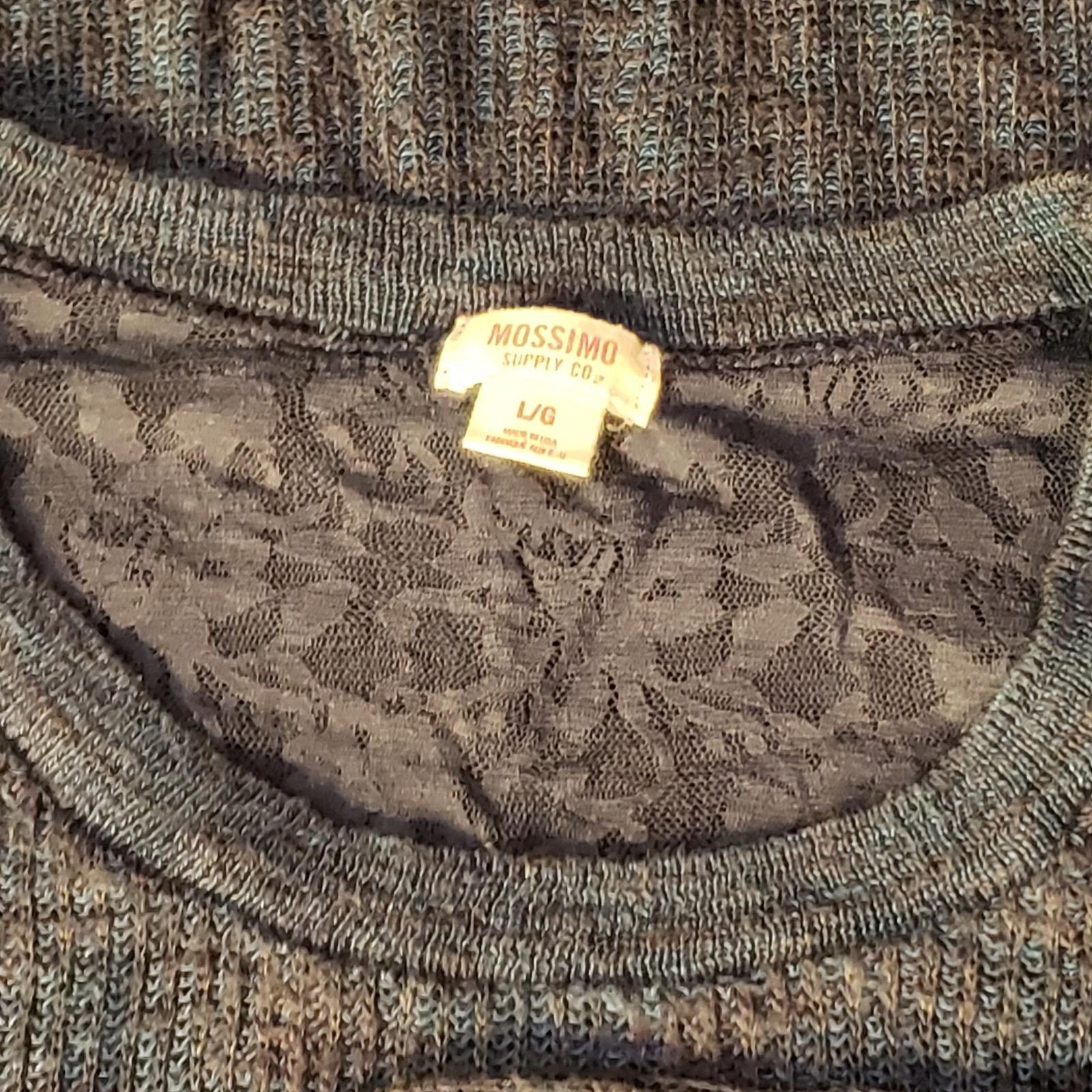 Mossimo Women's Mossimo Blue Knit Top with Lace Shoulder Detail L Size L / US 10 / IT 46 - 5 Thumbnail