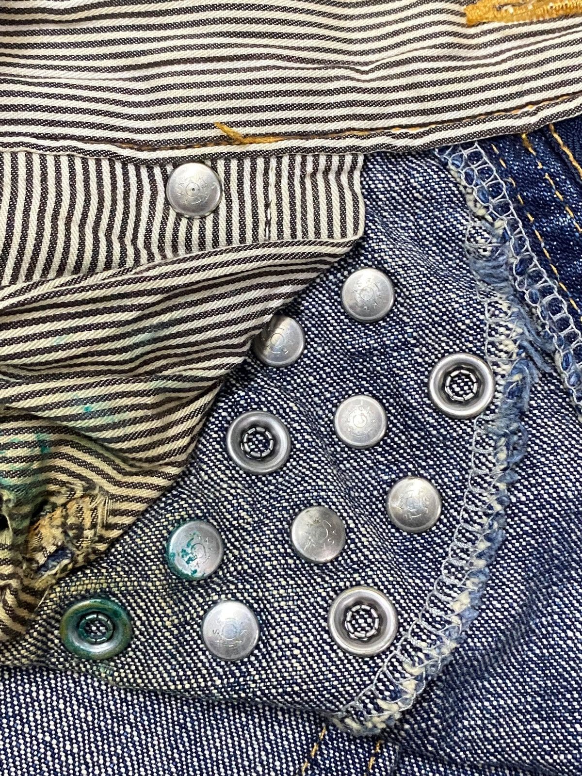 Japanese Brand Vintage Project SRS Rhinestone Avant Garde Style Jeans Size US 34 / EU 50 - 15 Thumbnail