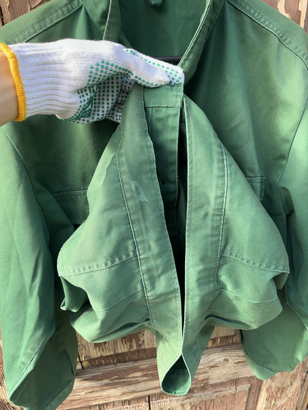Le Laboureur Vintage 80s German Green Sanfor Chore Jacket Workwear Size US L / EU 52-54 / 3 - 13 Thumbnail
