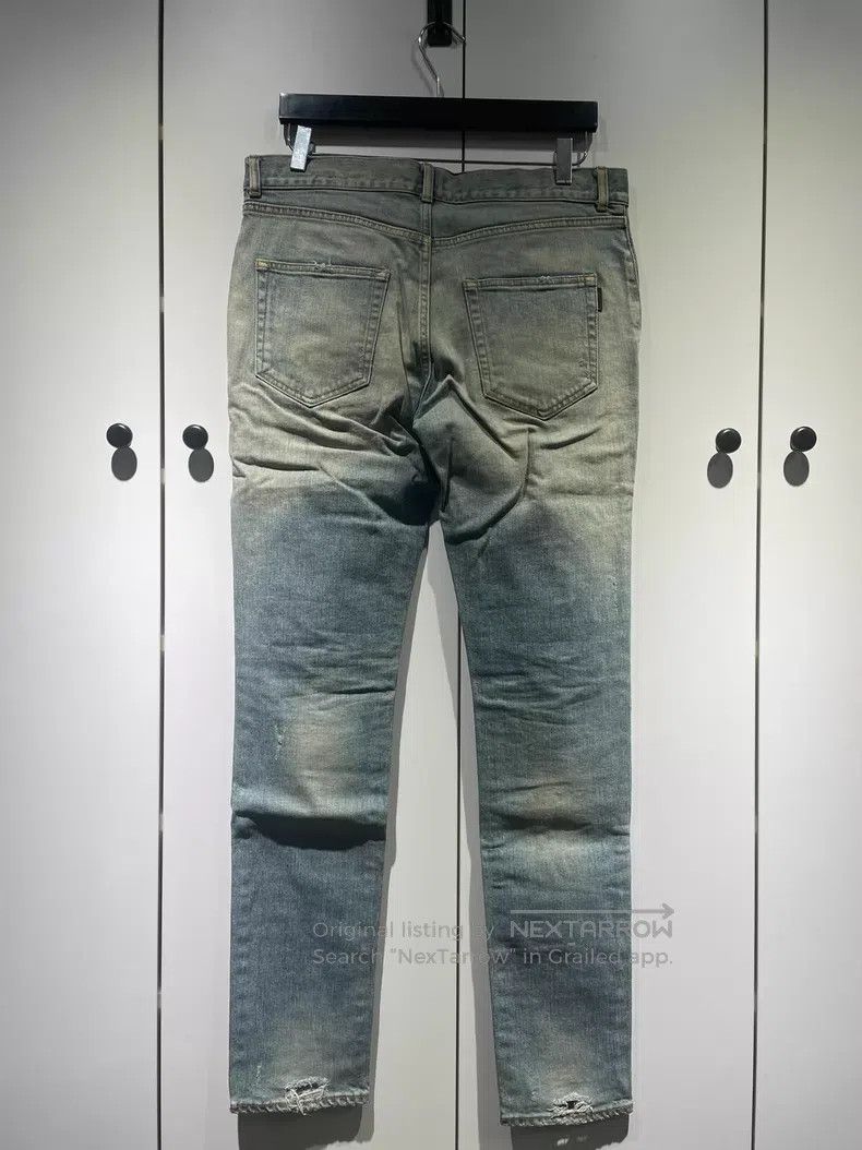 Saint Laurent Paris Saint Laurent Paris Blue Big Destroyed Denim Jeans Size US 32 / EU 48 - 2 Thumbnail