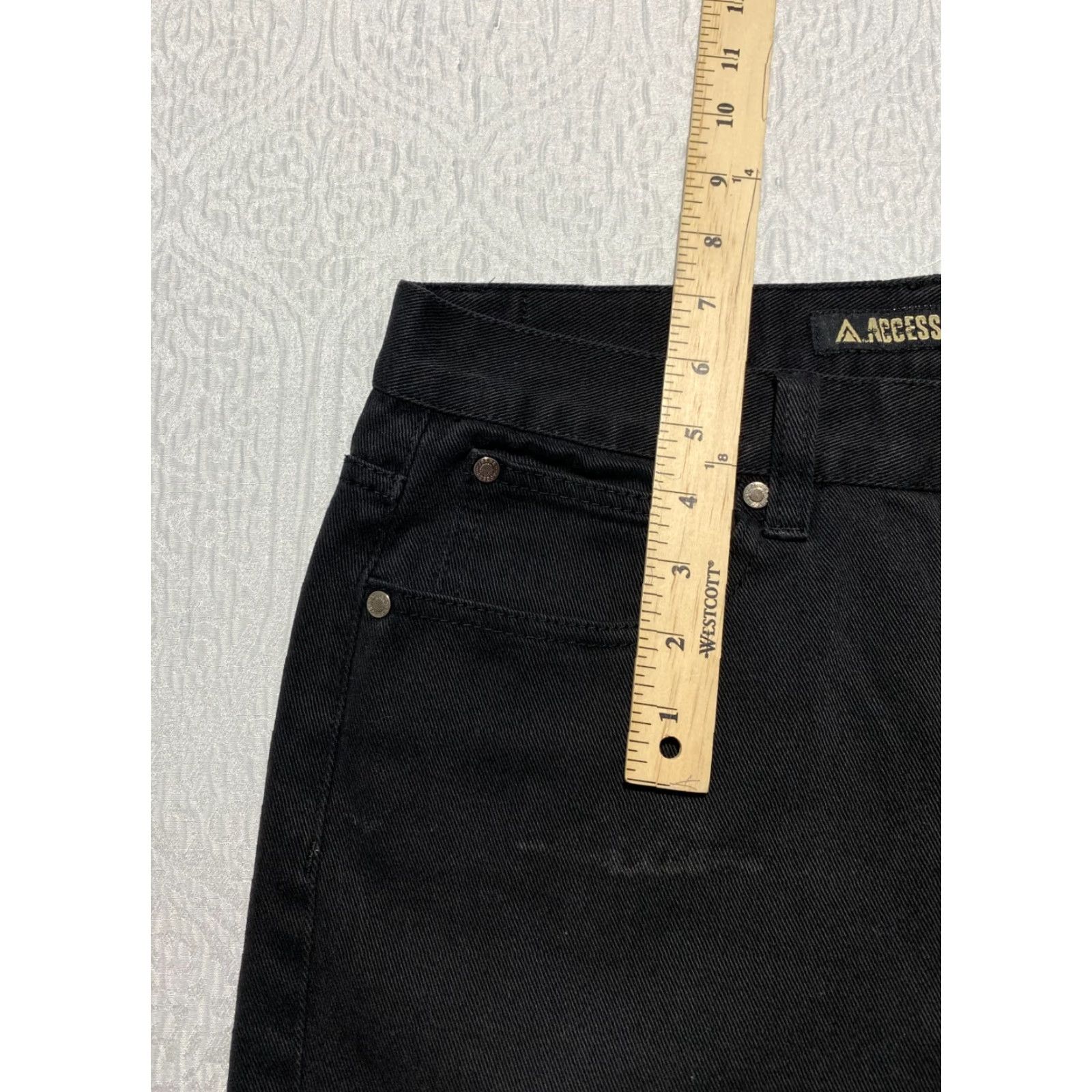 Vintage Access Jean Shorts Mens Bermuda 34 Black Jorts Pocket 5-Pocket Denim Cotton Polyester Hip Hop Streetwear Casual Summer 90s Womens? Size US 34 / EU 50 - 2 Thumbnail