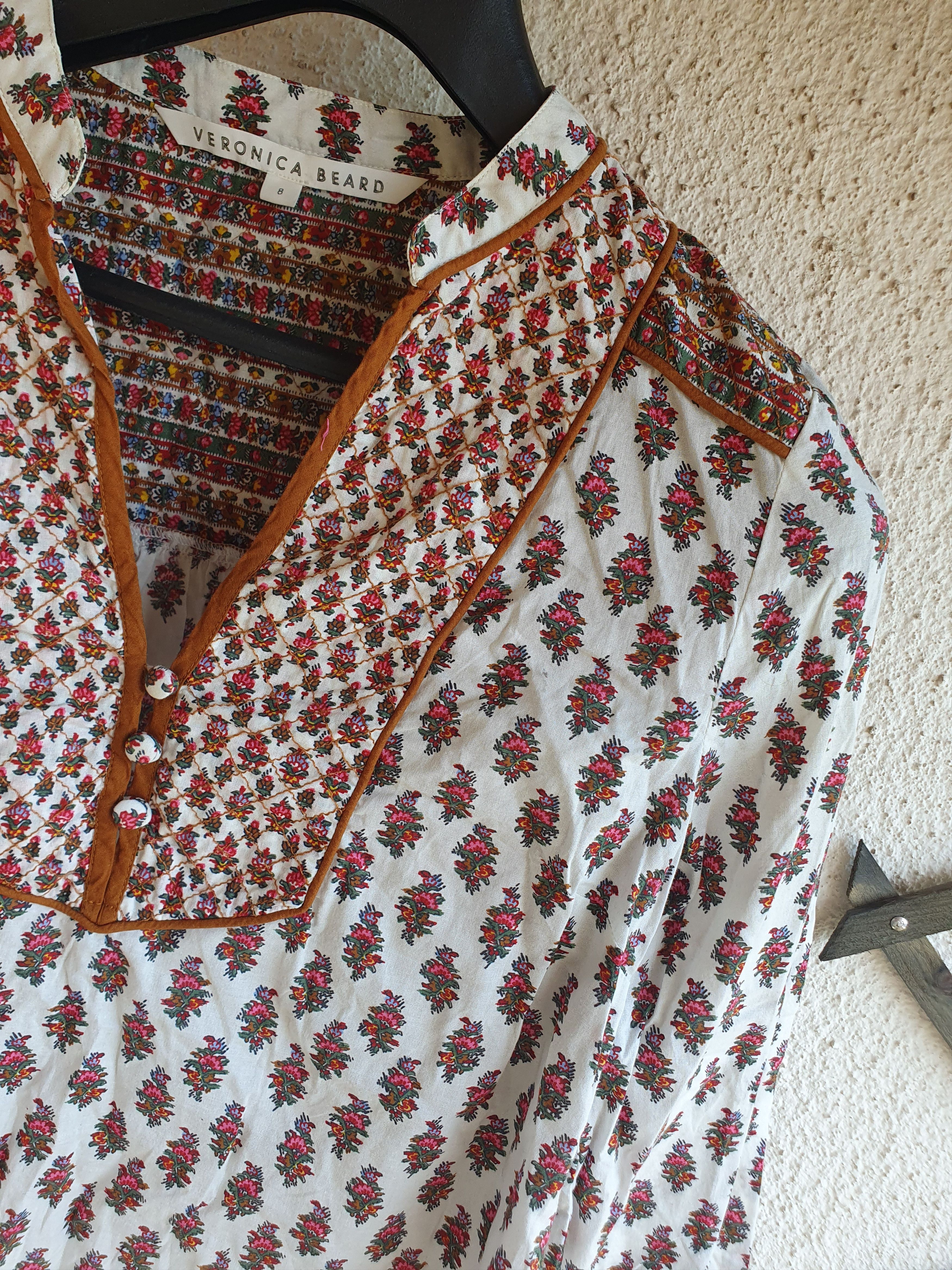 Veronica Beard Veronica Beard Alivia Floral Print Cotton Poplin Blouse Size M / US 6-8 / IT 42-44 - 4 Thumbnail