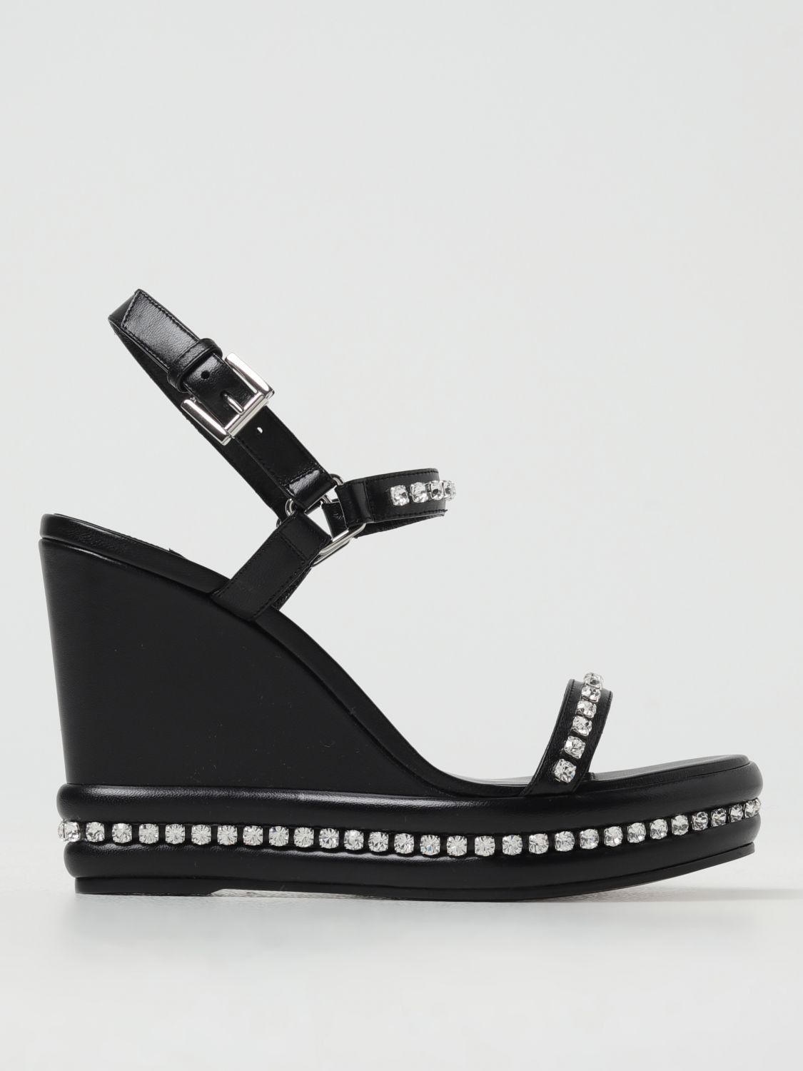 image of Christian Louboutin Wedge Shoes Woman Black, Women's (Size 8)