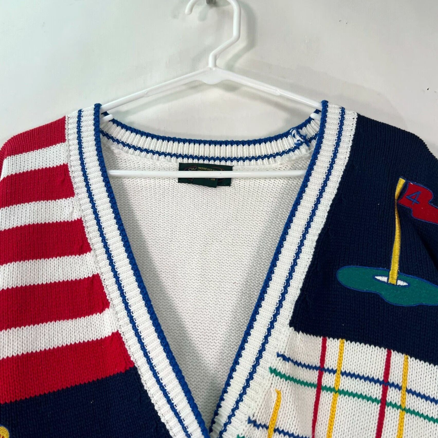 Charter Club Charter Club By Jane Justin Women Cardigan Long Sleeve Golf Print White Size L Size L / US 10 / IT 46 - 3 Thumbnail