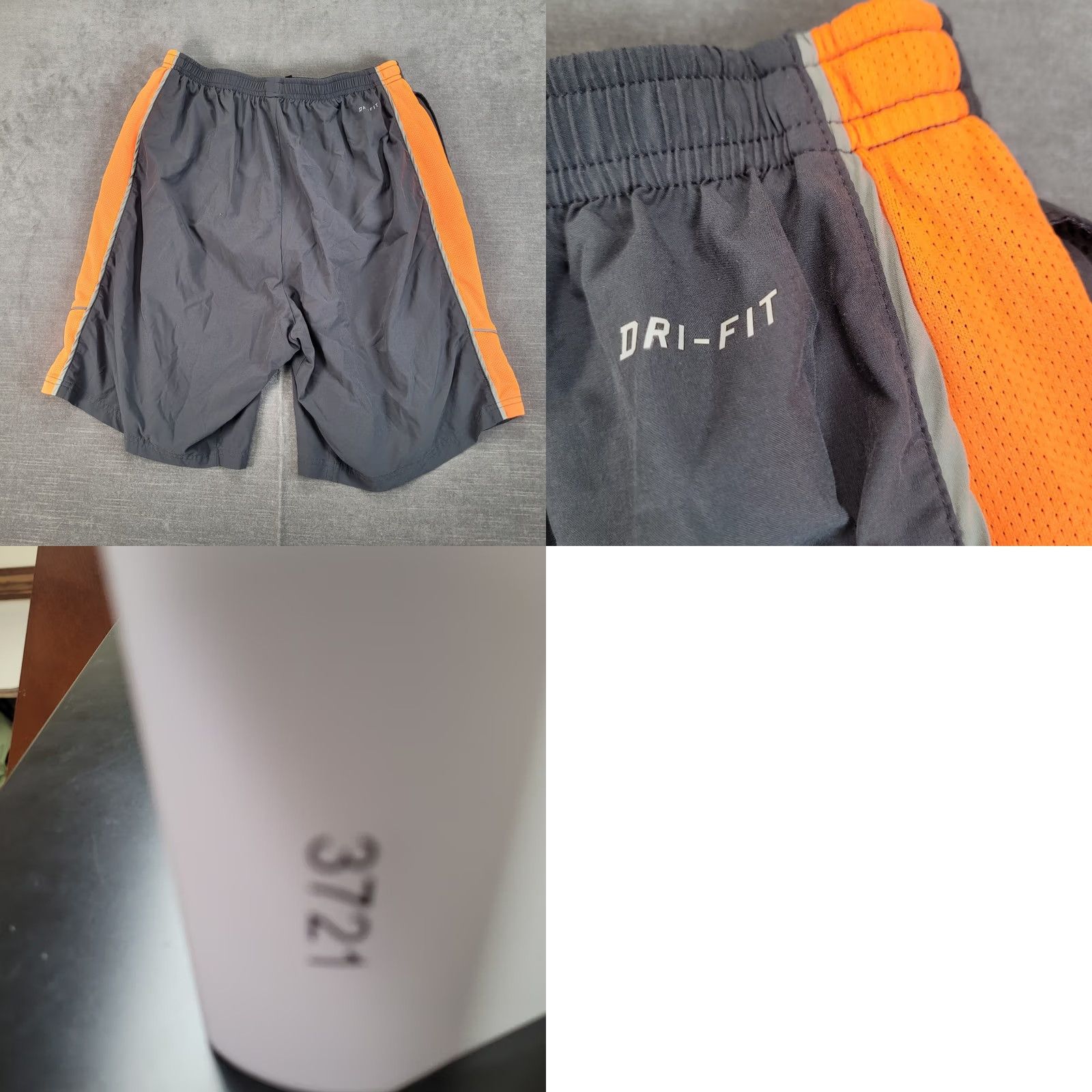 Nike Nike Mens L Running Shorts Athletic Drifit Gym Drawstring Orange Stripe Size US 33 - 8 Thumbnail