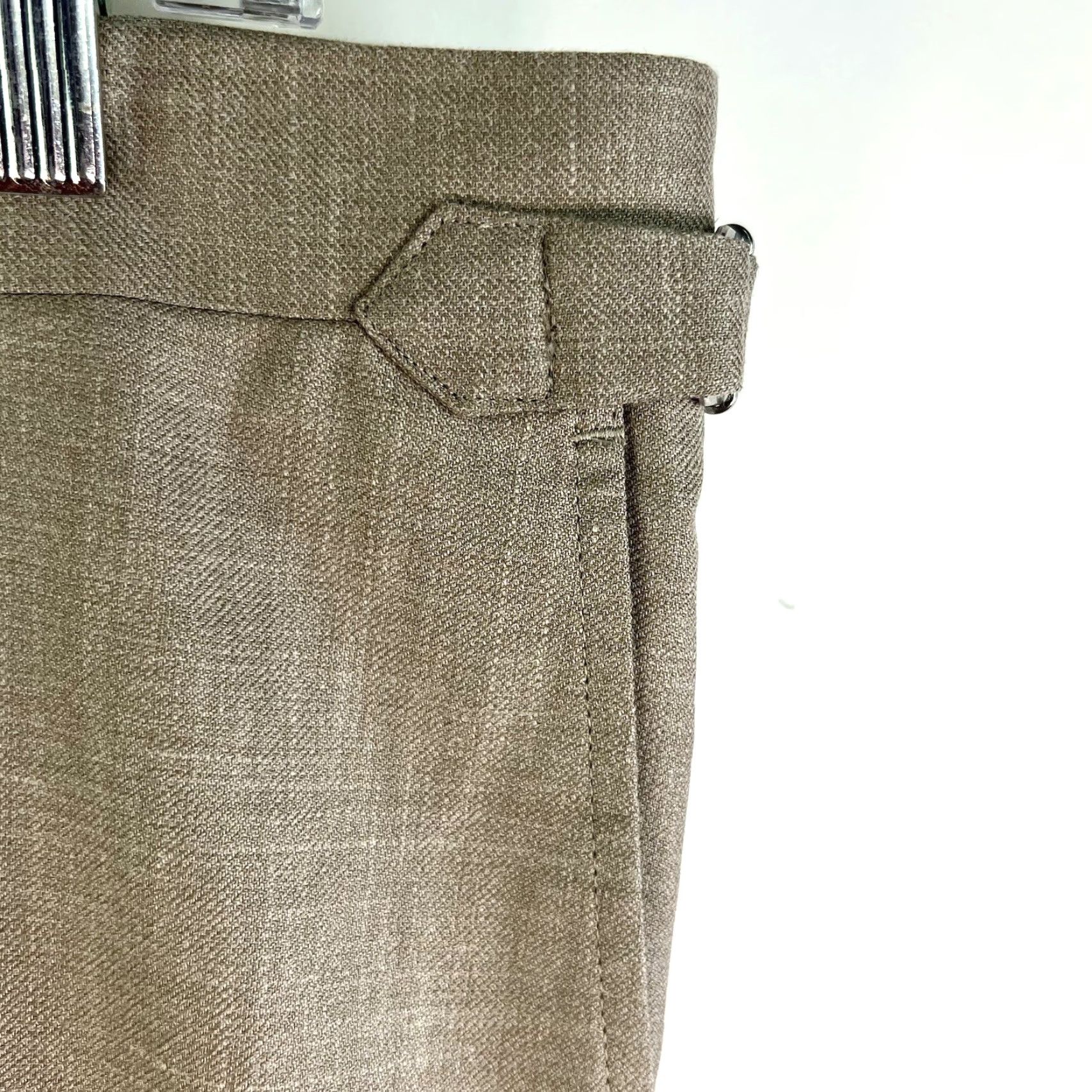 Proper Cloth Proper Cloth VBC Fresco Dress Pants Long Beige Regular 50 X 33 Men Linen Silk Wool Blend Front Flat Stretch Tie Hook N/A N/A Size US 34 / EU 50 - 2 Thumbnail