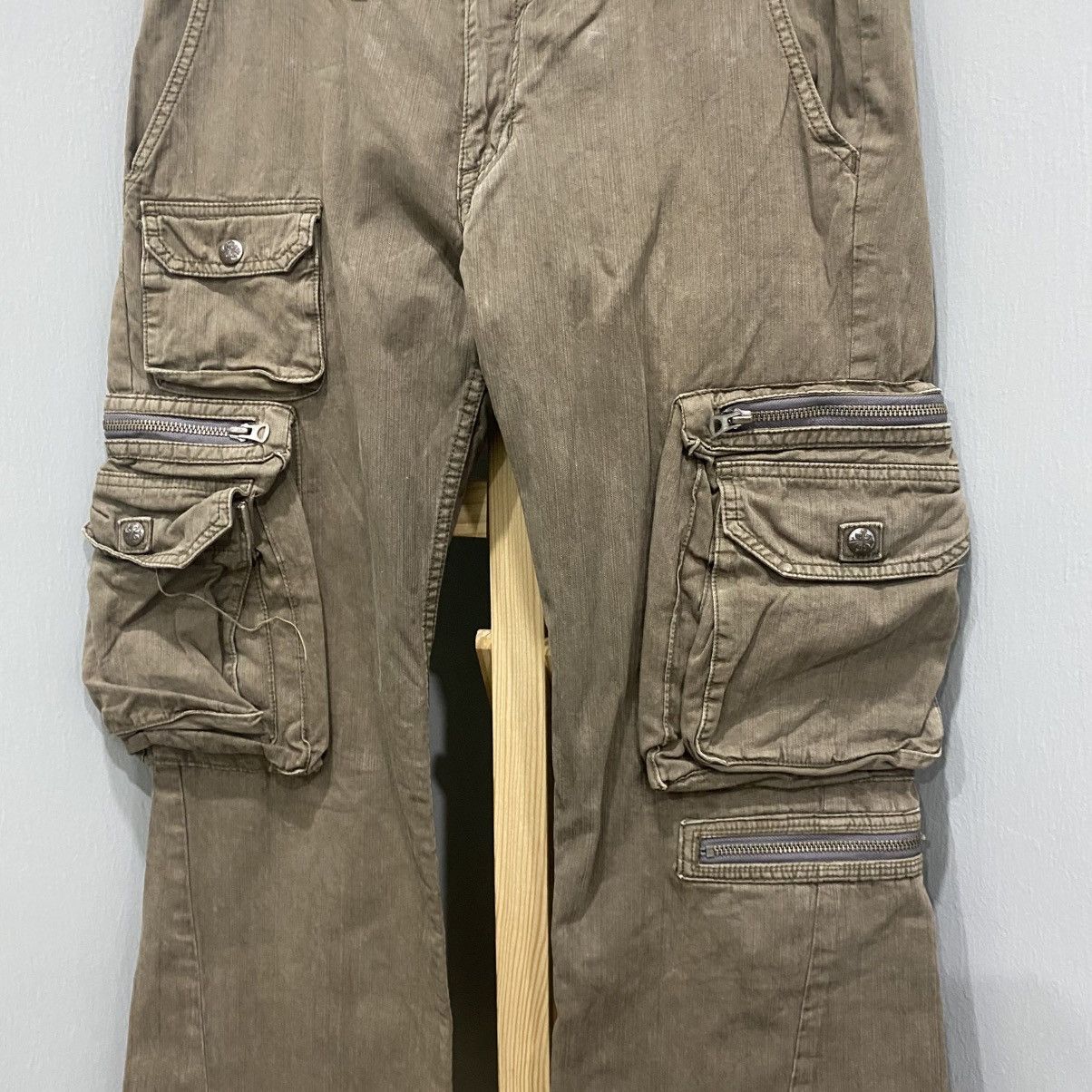 If Six Was Nine Bondage Style Surplus Multipocket Cargo Flared Pants Size US 32 / EU 48 - 6 Thumbnail