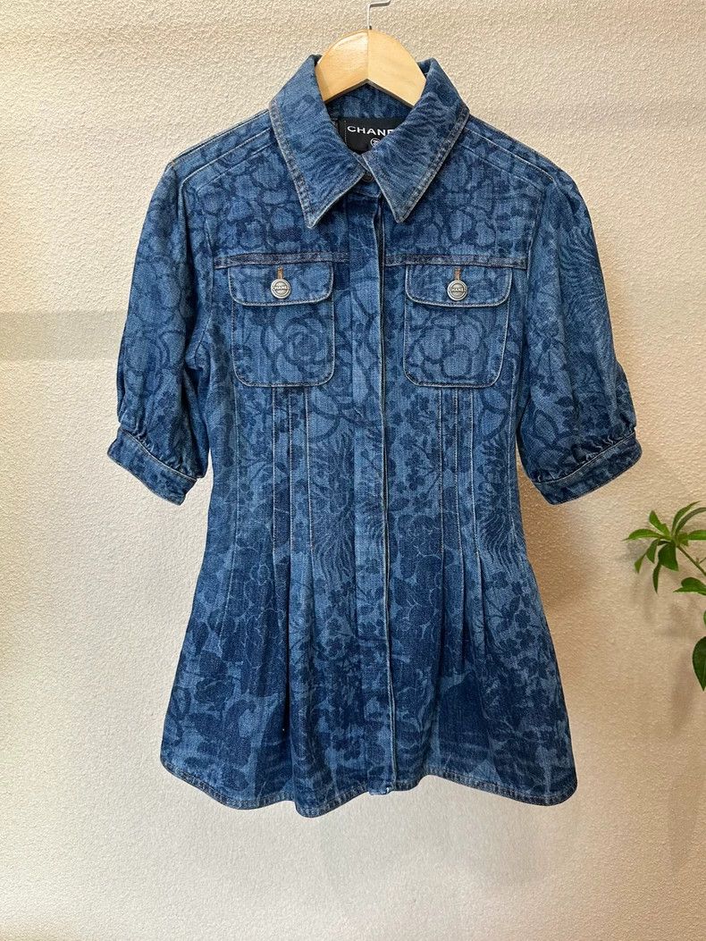 Chanel Chanel Airport series camellia full-print denim jacket Size XS / US 0-2 / IT 36-38 - 1 Thumbnail