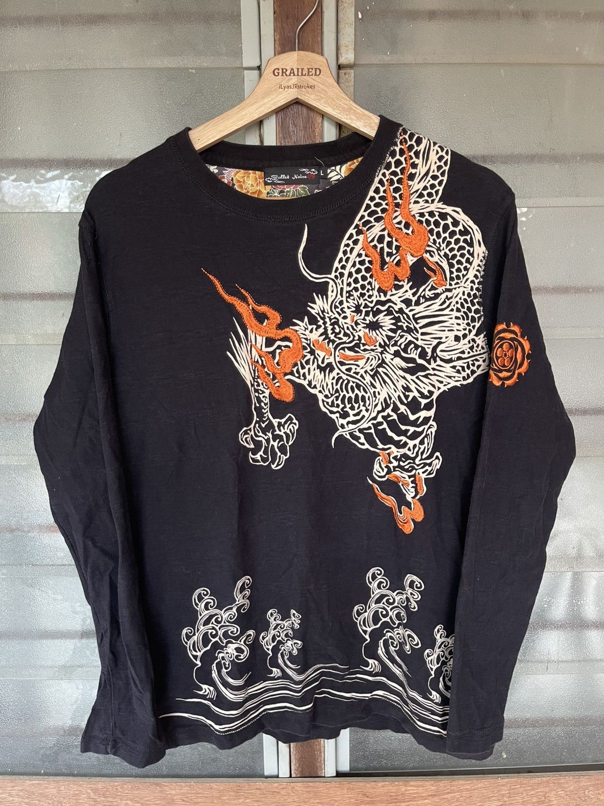 Bullet Noise Vintage Bullet Noise Oriental Dragon Embroidery Design Tee Size US L / EU 52-54 / 3 - 2 Thumbnail