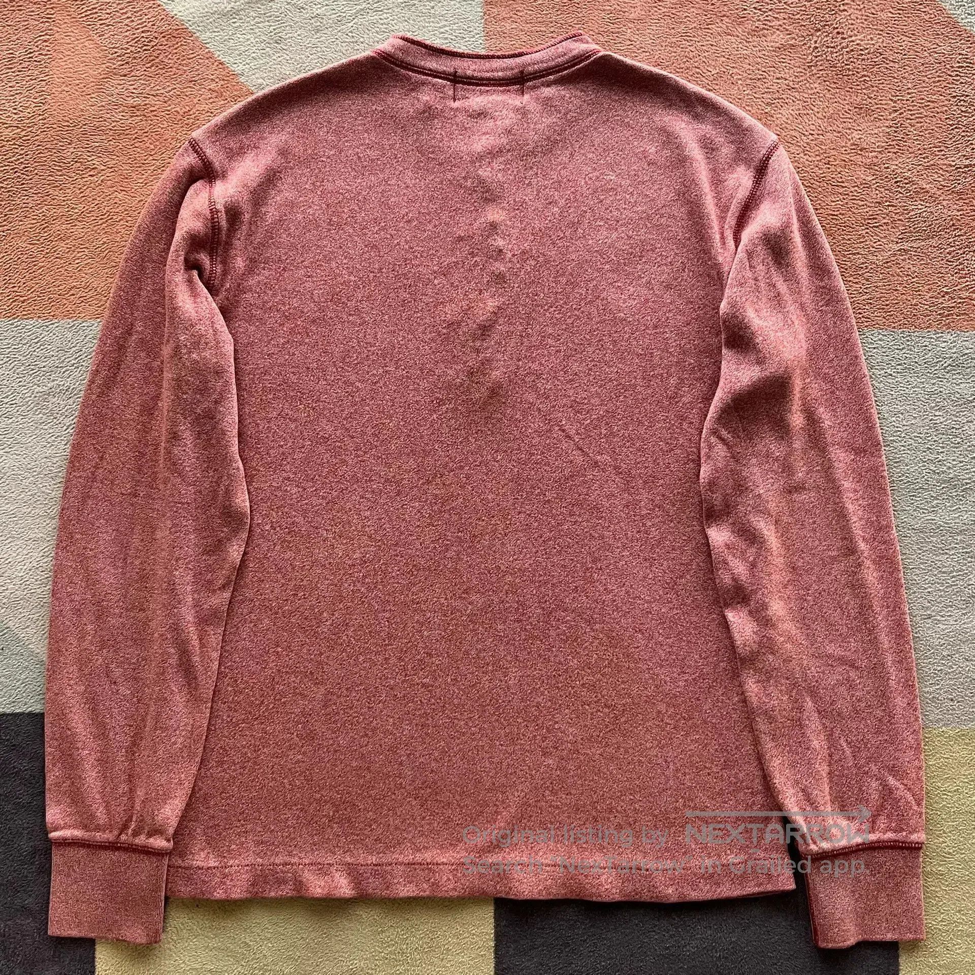 RRL Ralph Lauren RRL Pink Henley Collar Sweater. Size US S / EU 44-46 / 1 - 2 Thumbnail