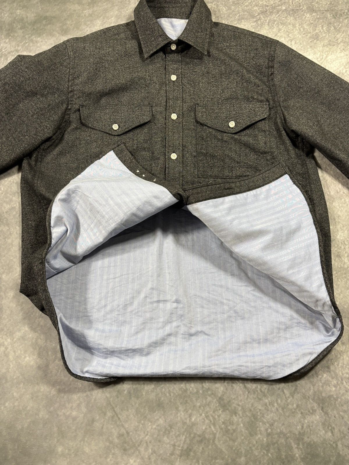 Vintage Cargo Shirt Multi Pocket Button Up Speckled Quilt Lined John Size US M / EU 48-50 / 2 - 7 Thumbnail