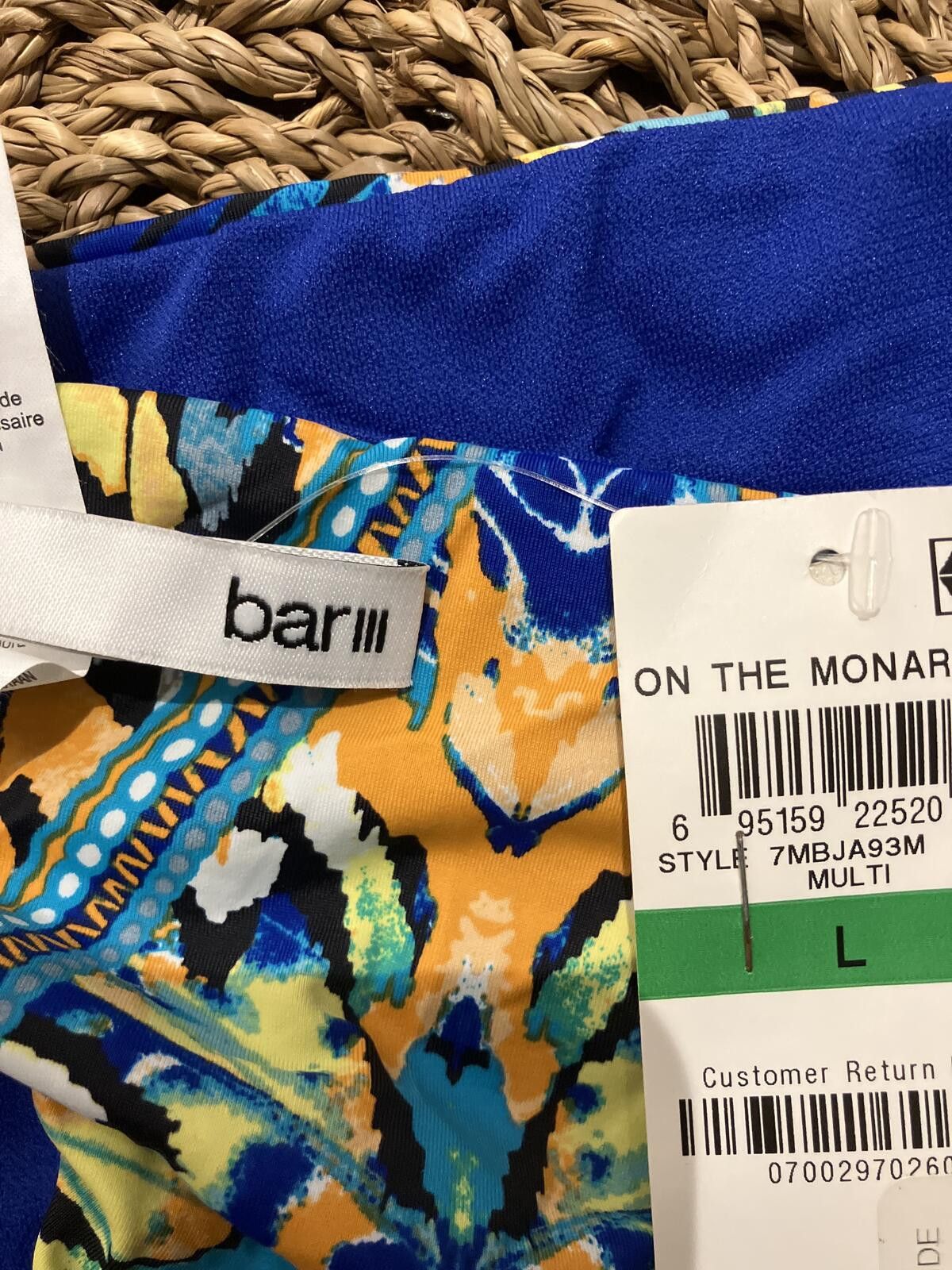 Bar III NWT Bar lll Blue and Multi Color Bikini Bottom Size L Size ONE SIZE - 4 Thumbnail