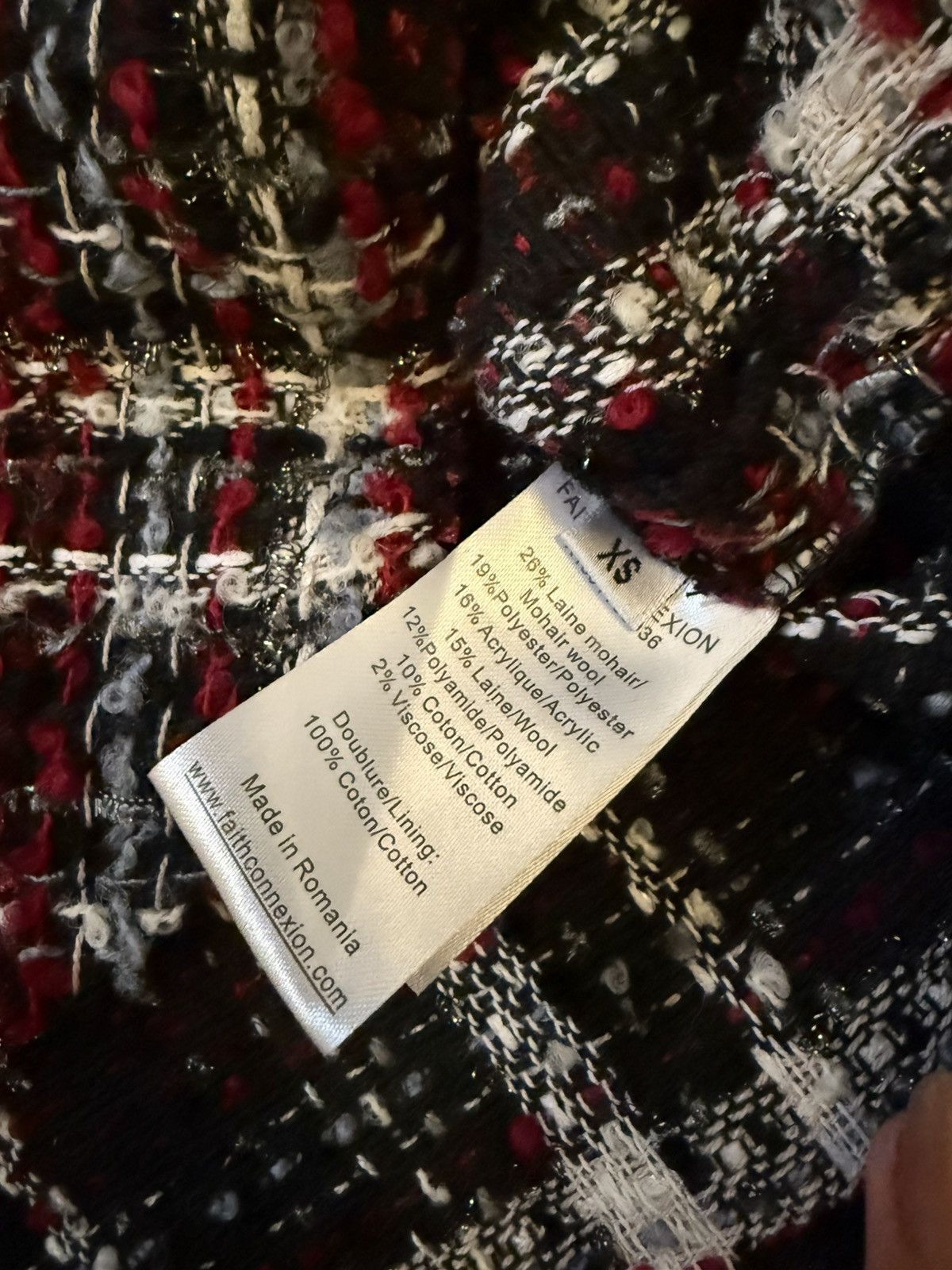Faith Connection Tweed Button Up Shirt Jacket Small