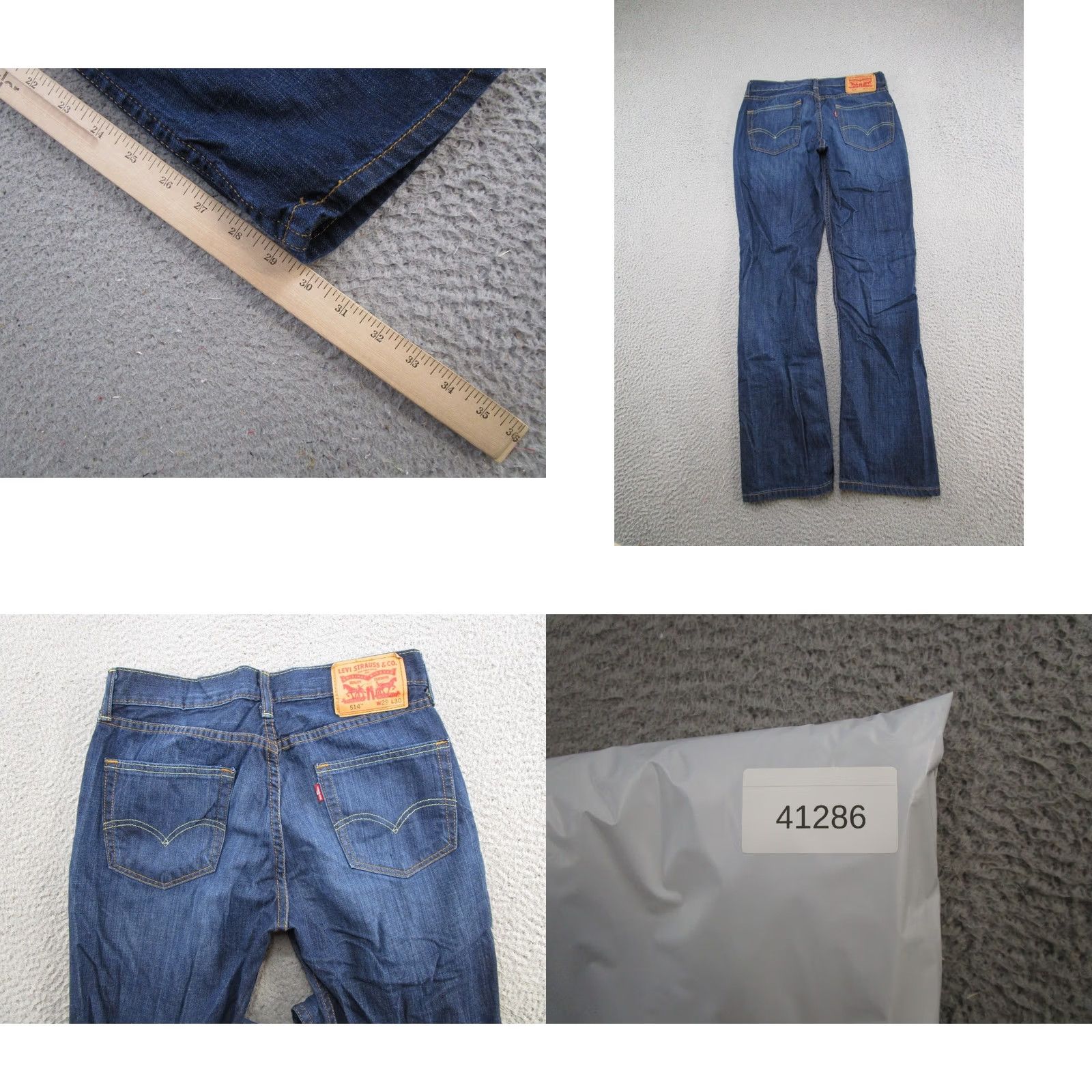 Levi's Levi's 514 Jeans Mens Size 29x30 Blue Denim Straight Leg 5-Pocket Regular Rise Medium Wash - Size US 29 - 9 Thumbnail