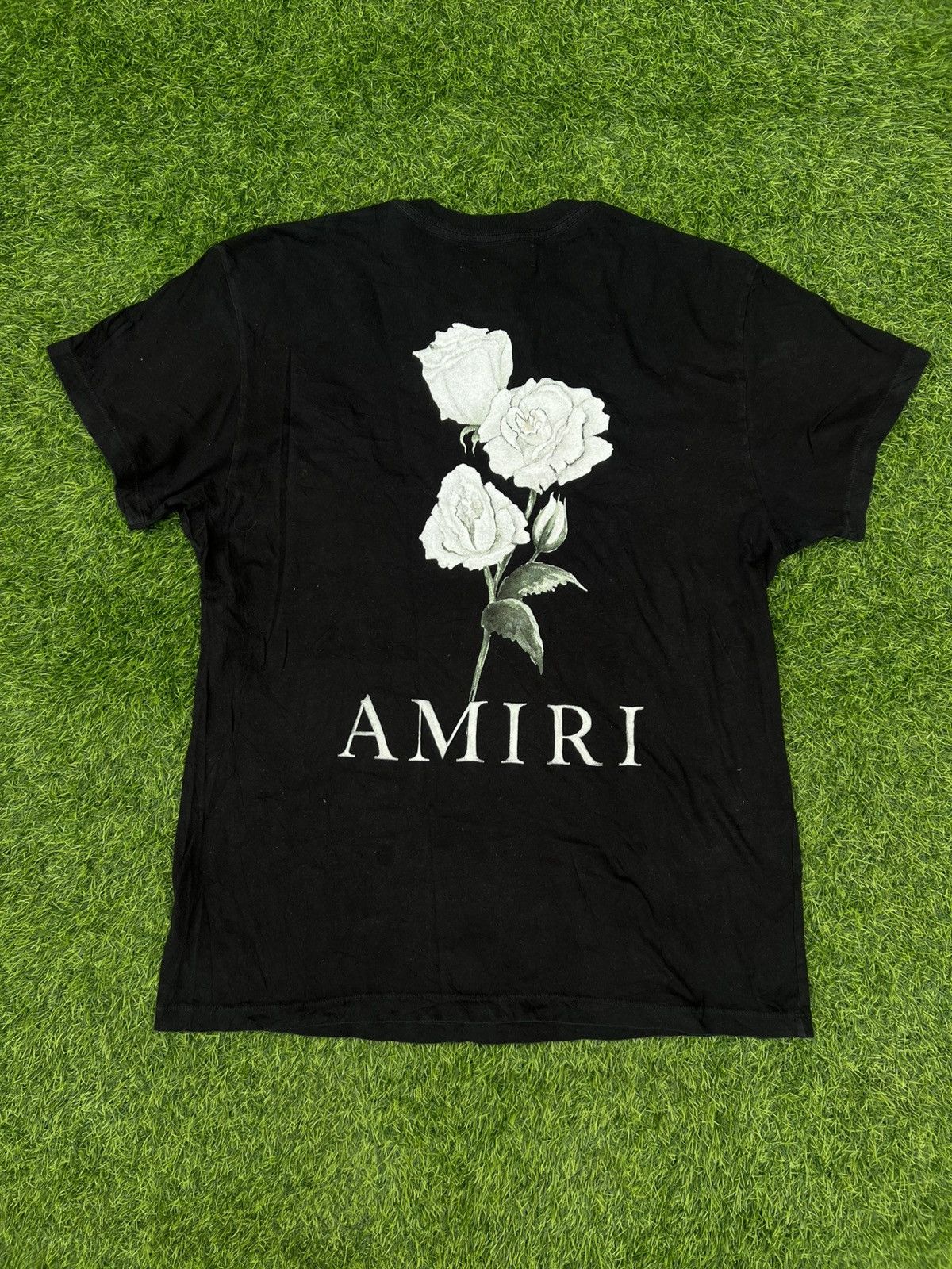 Amiri AMIRI Vintage Rose Embroidered Tee - Black Size US L / EU 52-54 / 3 - 1 Thumbnail