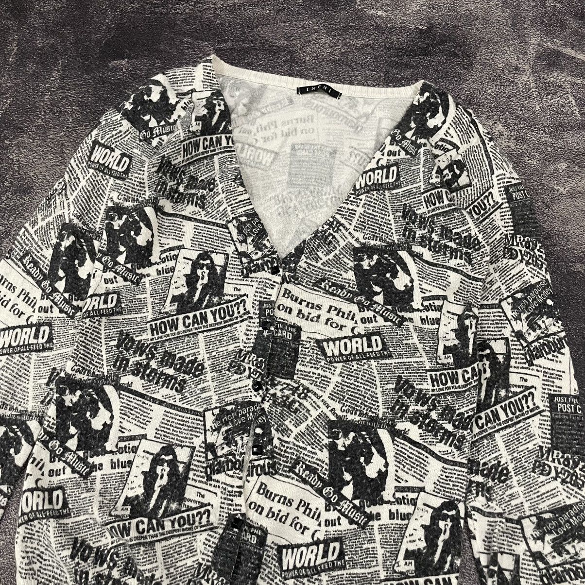 If Six Was Nine × Japanese Brand Ingni cardigan newspaper full print Size US M / EU 48-50 / 2 - 3 Thumbnail