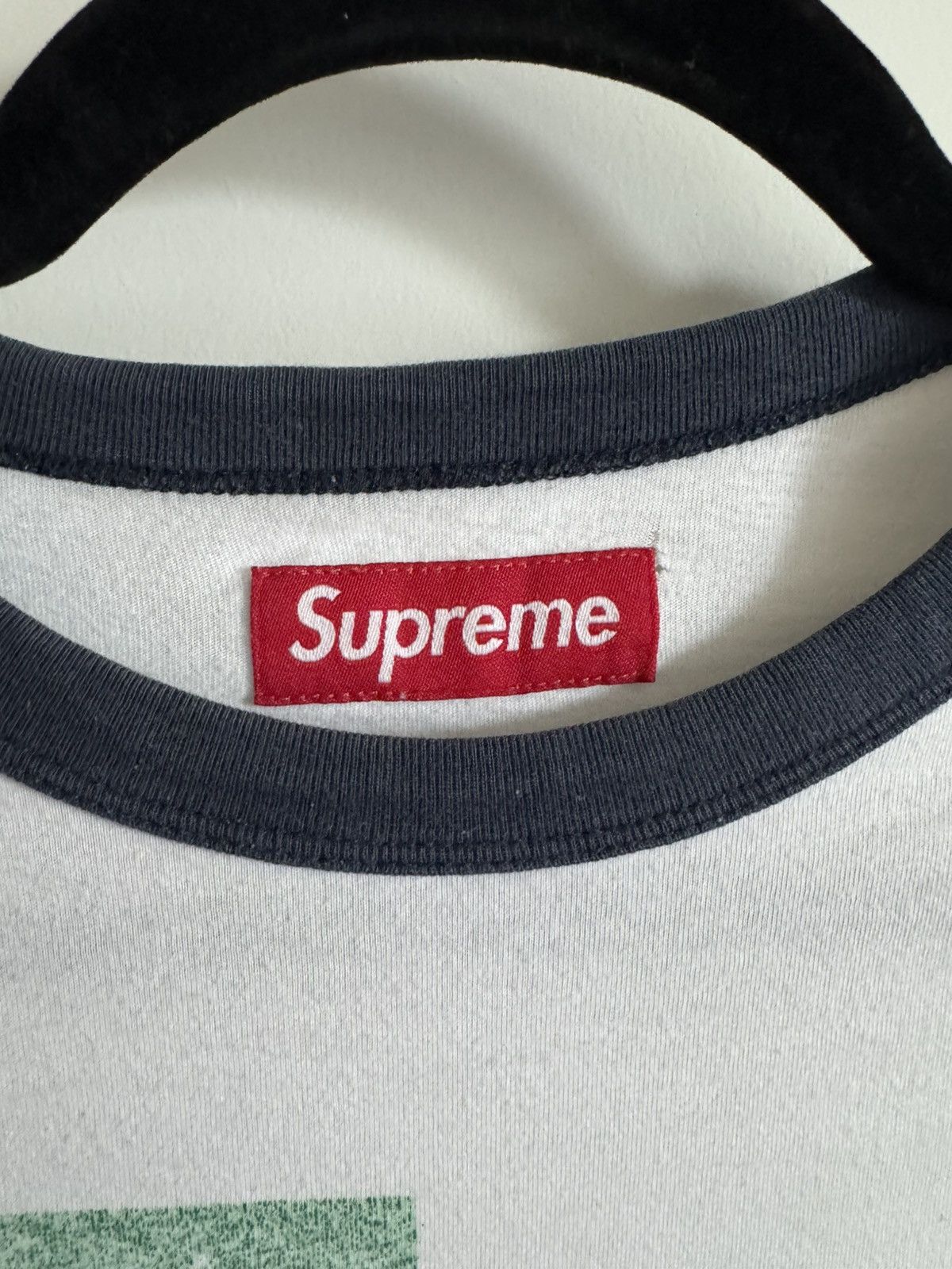 Jane's Addiction Supreme x Jane’s Addiction Ringer Tee White/Navy/Green Size US M / EU 48-50 / 2 - 3 Thumbnail