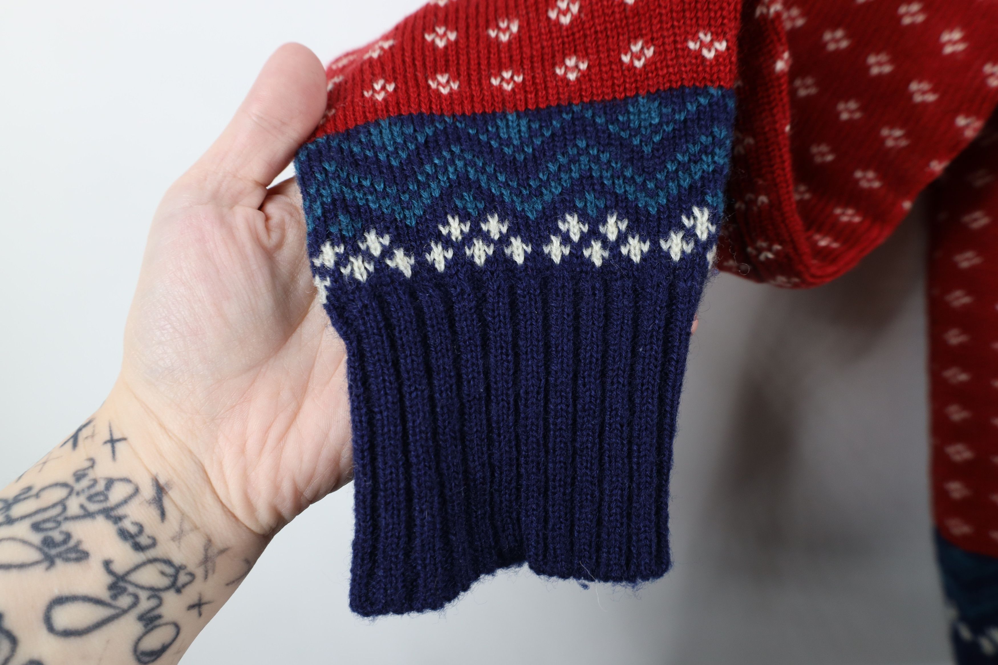 Vintage Vintage 70s Streetwear Fair Isle Knit Crewneck Sweater Size XL / US 12-14 / IT 48-50 - 5 Thumbnail