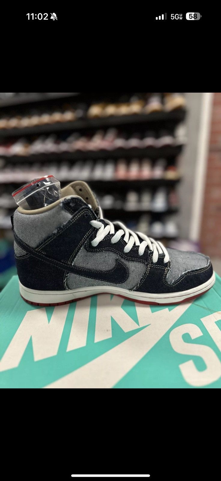 Nike Size 11 - Nike Reese Forbes x SB Dunk High Denim (881758-441 Size US 11 / EU 44 - 12 Thumbnail
