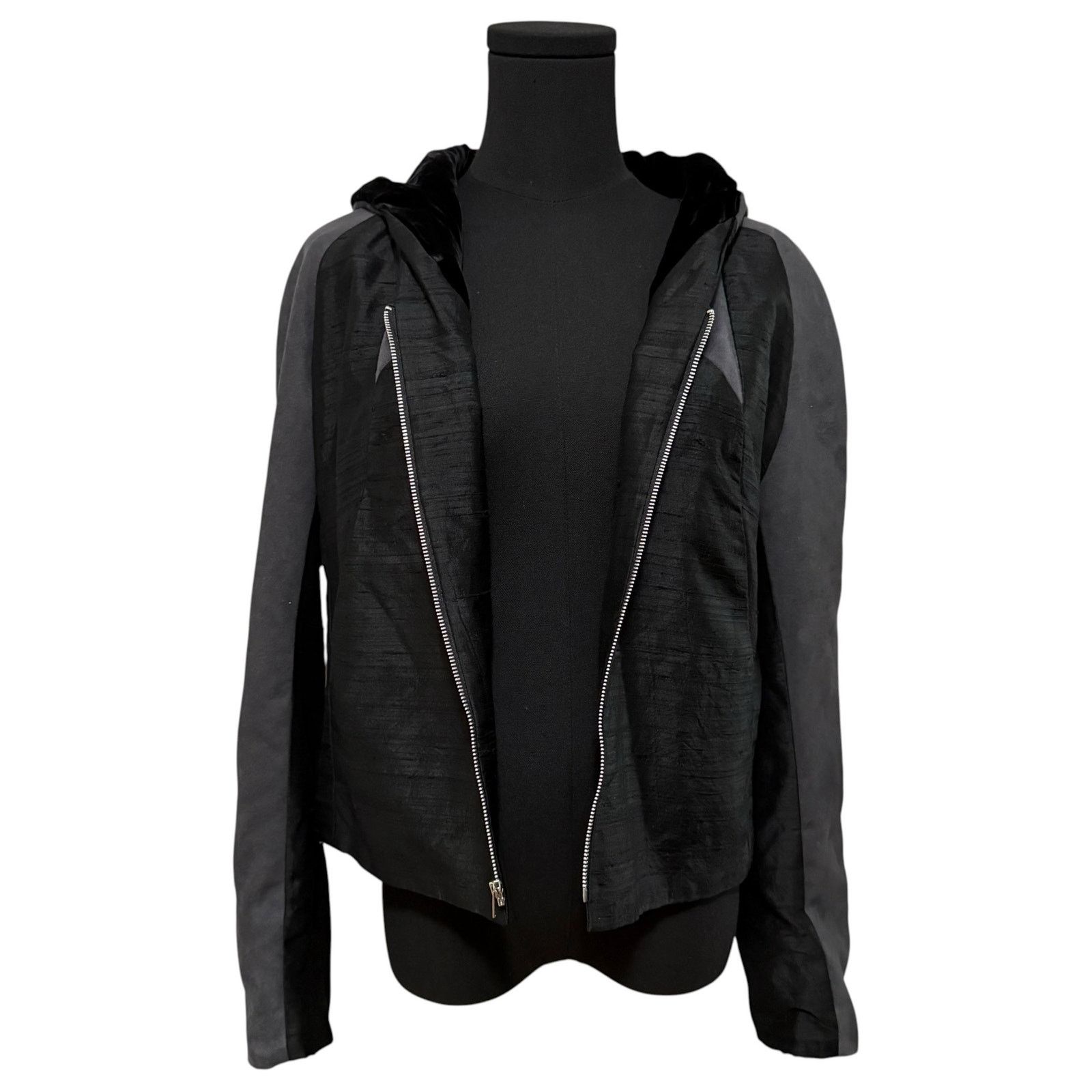 Other Teresa Crowninshield Hooded Crop Jacket Silk Gray Size Small Size M / US 6-8 / IT 42-44 - 10 Thumbnail