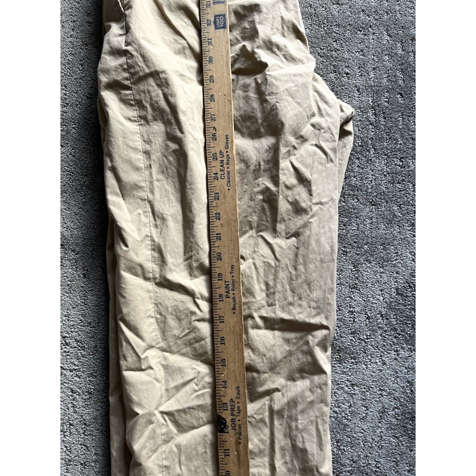 Calvin Klein Calvin Klein Mens Dress Pants Solid Beige 37S Khaki Straight Front Stretch Back Zipper Button Workwear Casual Formal Size US 37 - 6 Thumbnail