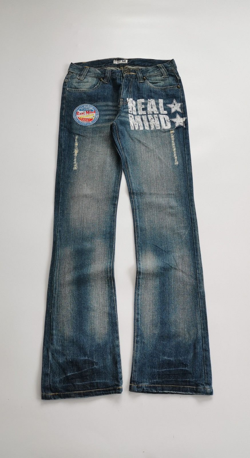 Japanese Brand Real Mind Japan Fxckin Print Bootcut Jeans Size US 30 / EU 46 - 3 Thumbnail