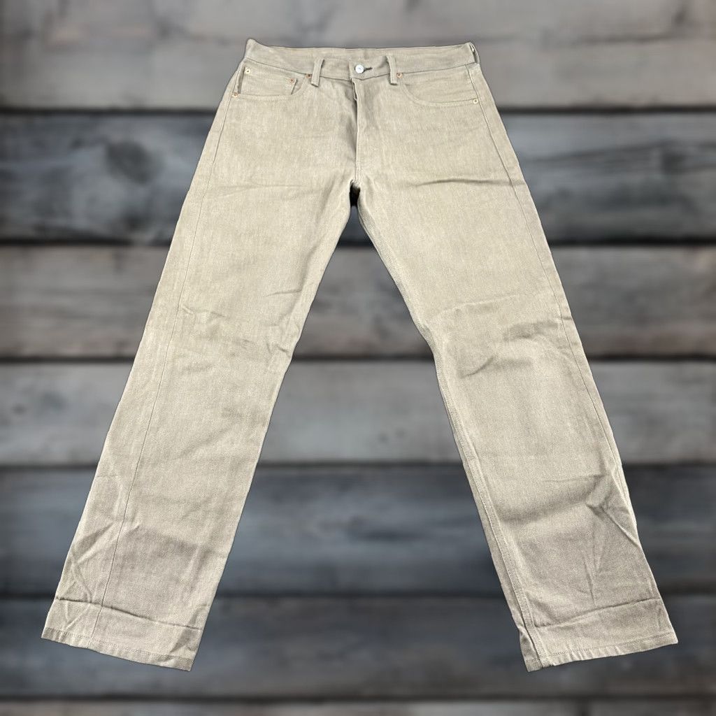 Levi's VINTAGE Levi's 501 Jeans Mens Regular Beige Light Wash Denim Straight Leg 34x32 MENS Regular Size US 34 / EU 50 - 1 Thumbnail