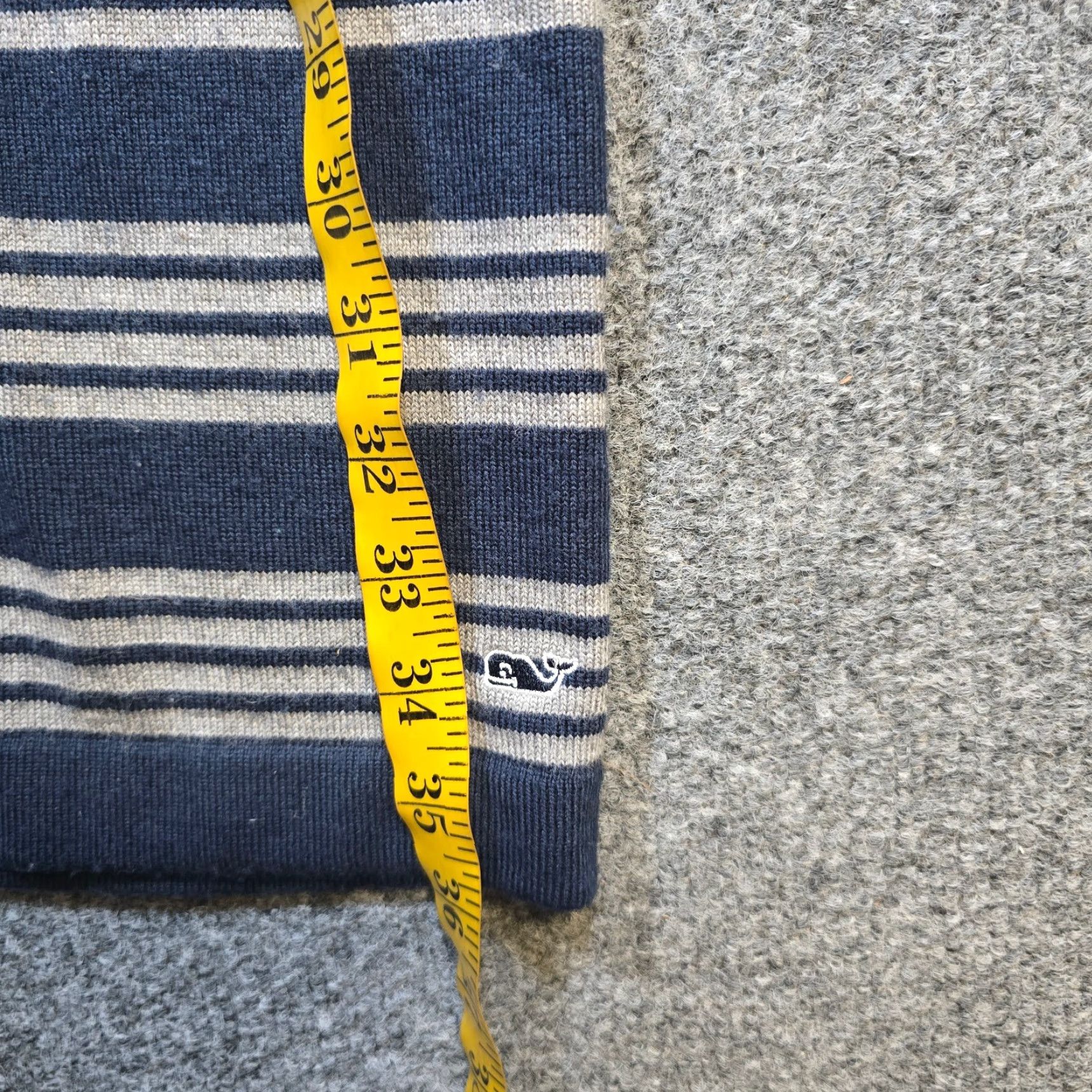 Vineyard Vines VINEYARD VINES Dress Women's Small Blue Striped Wool Blend Knitted V-Neck Long Sleeve Knee Length Preppy Nautical Size S / US 4 / IT 40 - 6 Thumbnail