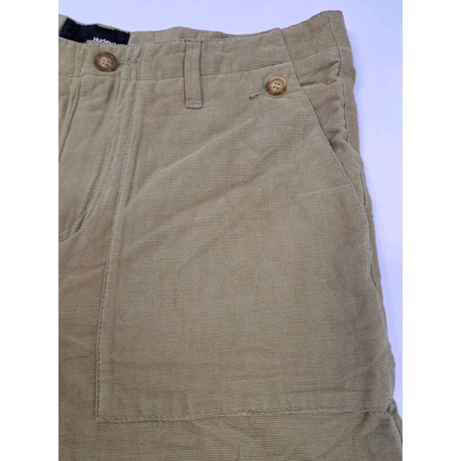Hurley Hurley Corduroy Chino Walkshort Khaki Tan Mens Size 32 Inseam 9 Casual Beach Stretch Flat Front Zip Regular Pattern Solid 6707 Size US 32 / EU 48 - 7 Thumbnail