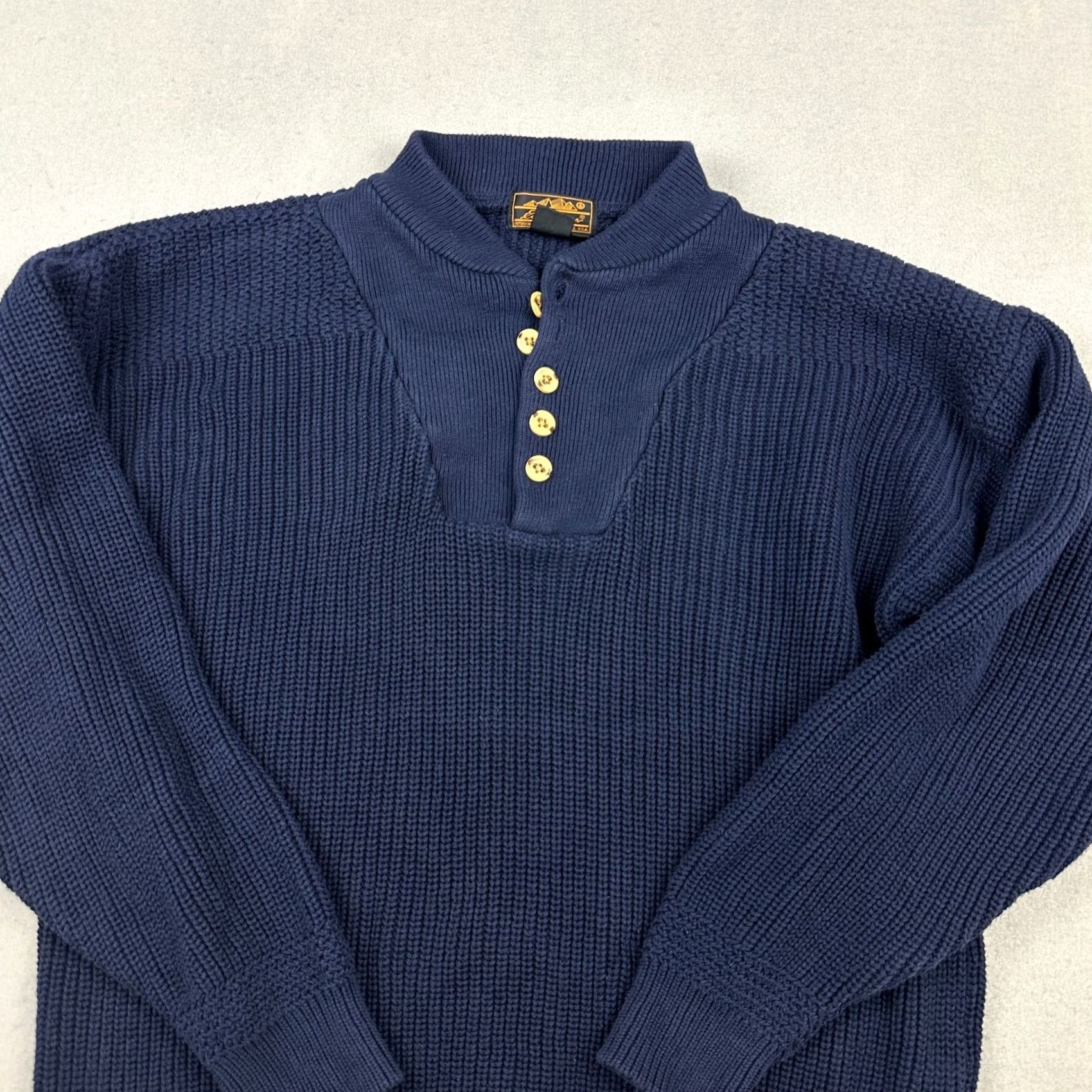 Eddie Bauer VINTAGE Eddie Bauer Sweater Men Large Tall Blue Henley 90s Size US L / EU 52-54 / 3 - 2 Thumbnail