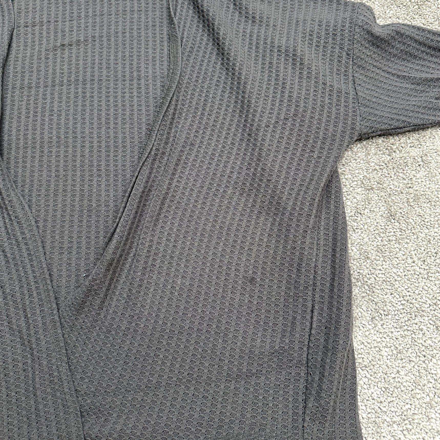 Forever 21 FOREVER 21 Cardigan Sweater Womens Medium Dark Gray Waffle Knit Casual Lightweight Breathable Size M / US 6-8 / IT 42-44 - 4 Thumbnail