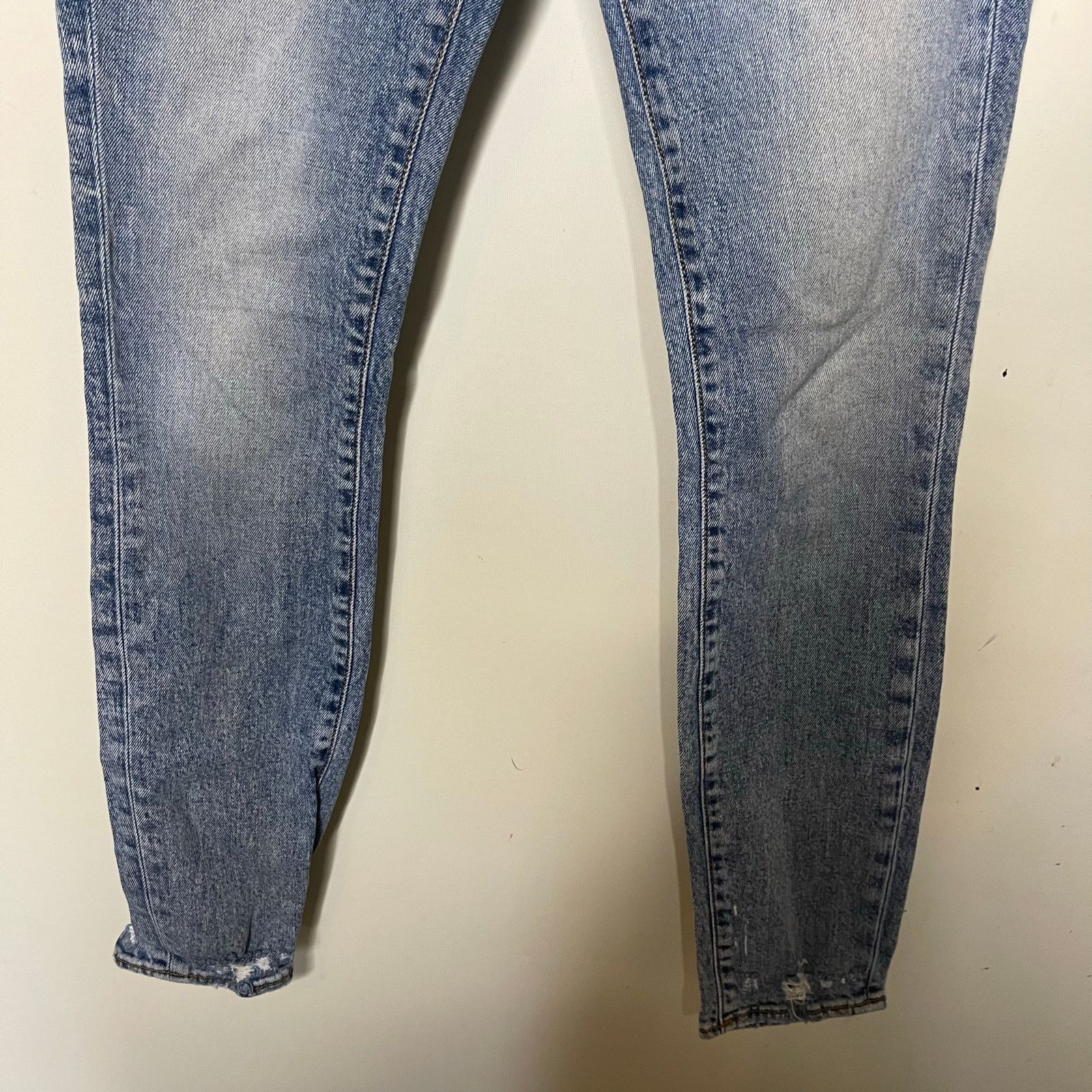 R13 R13 Alison Crop distress skinny mid rise jeans light blue 26 Size 26" / US 2 / IT 38 - 4 Thumbnail