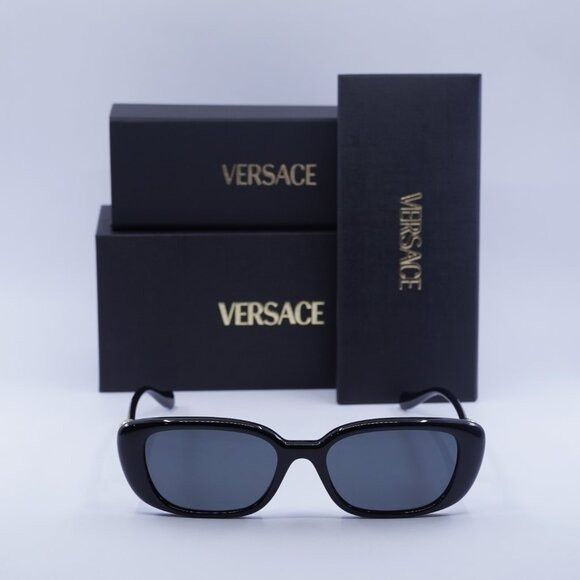 Versace Versace VE4504D GB1/87 Sunglasses Shiny Black Rectangle Size ONE SIZE - 10 Thumbnail
