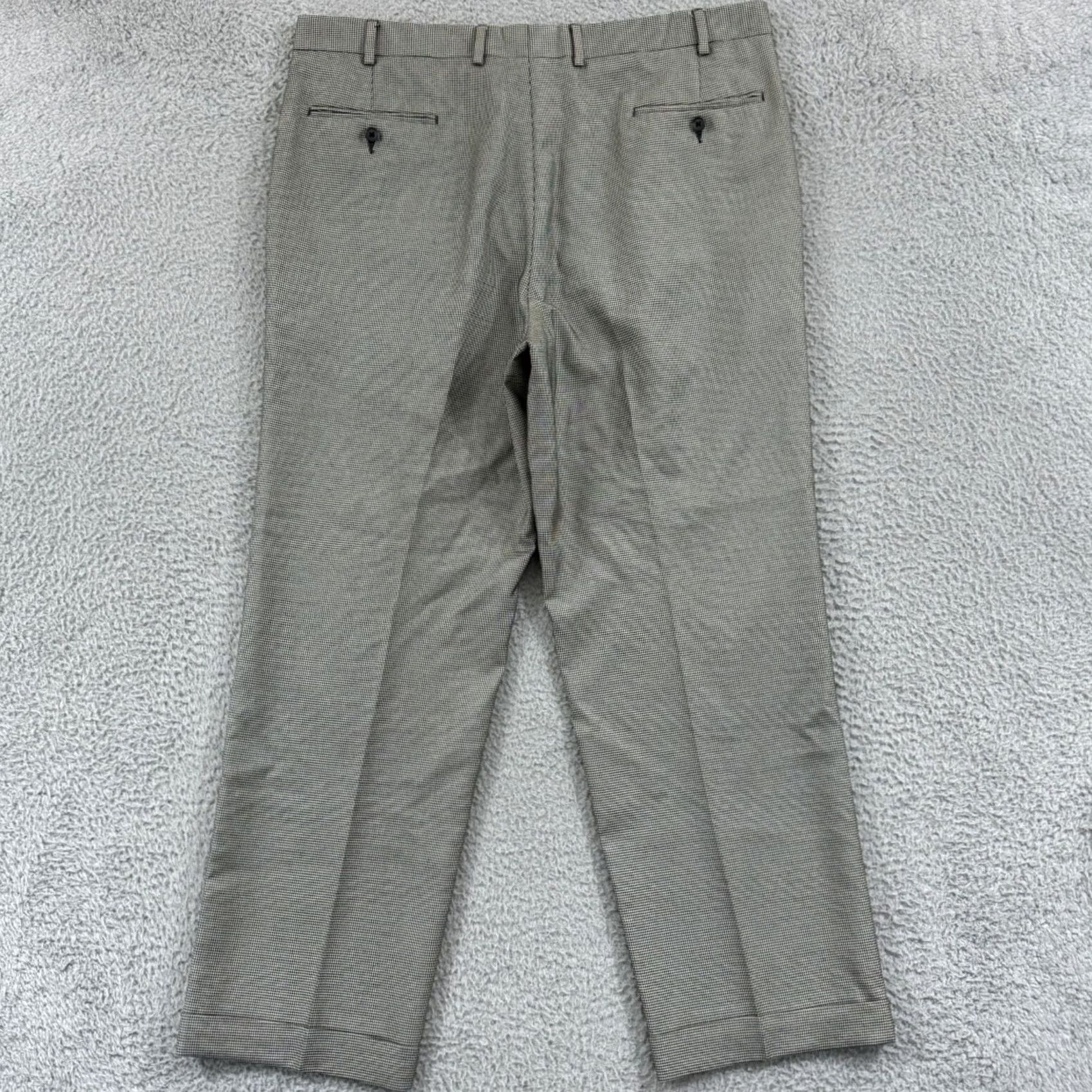 Ralph Lauren VINTAGE Lauren Ralph Lauren Pants Mens 38x30 Pleated Houndstooth Career Preppy Zip Gray Check Dress Pants Mens Size US 38 / EU 54 - 6 Thumbnail